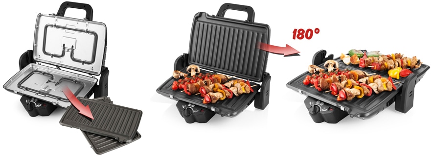 eta Kontaktgrill »Livero, ETA415590000«, 1600 W, mit 1600 Watt und Metallverarbeitung