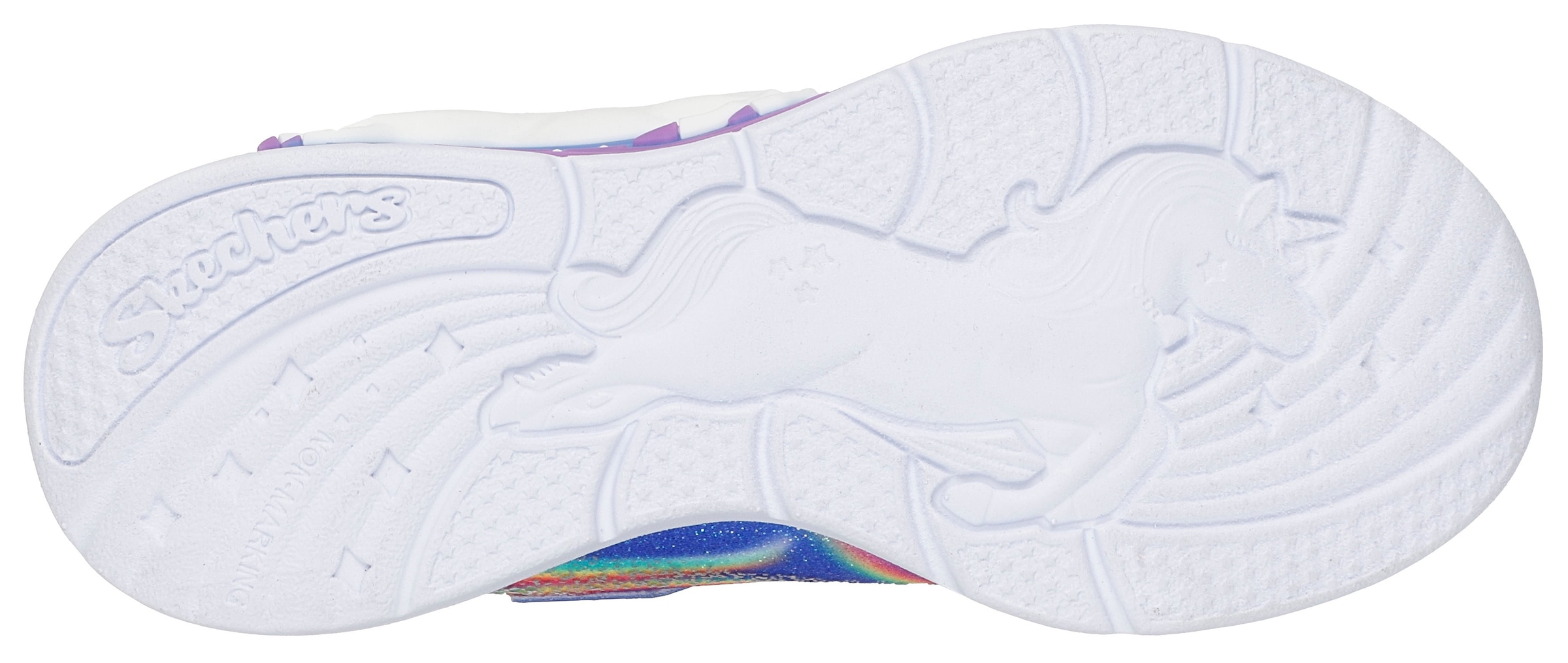 Skechers Sneaker »UNICORN CHASER«, Blinkschuh mit Einhorn, Größenschablone zum Download