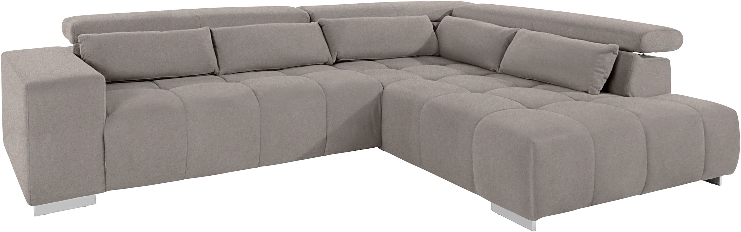 COTTA Ecksofa »Orion L-Form«, mit Kopfteilverstellung & 5 Nierenkissen