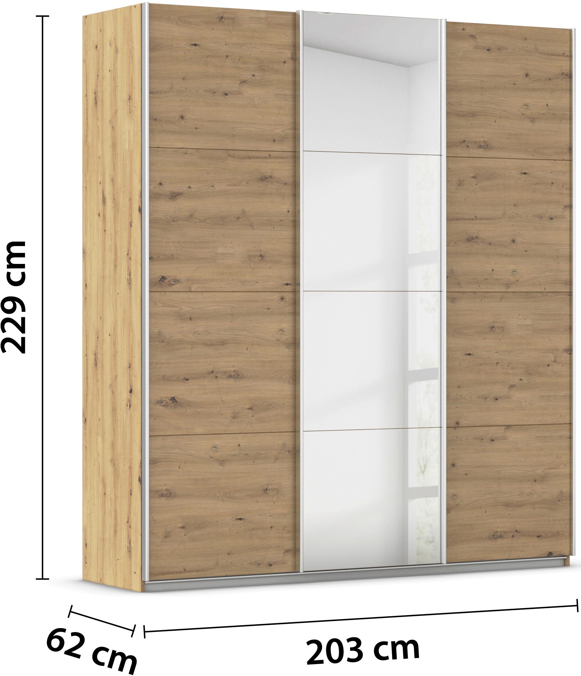 rauch Schwebetürenschrank »Kleiderschrank Schrank Garderobe Wäscheschrank TOMA«, inkl. Regaleinsatz sowie zusätzlichen Einlegeböden MADE IN GERMANY
