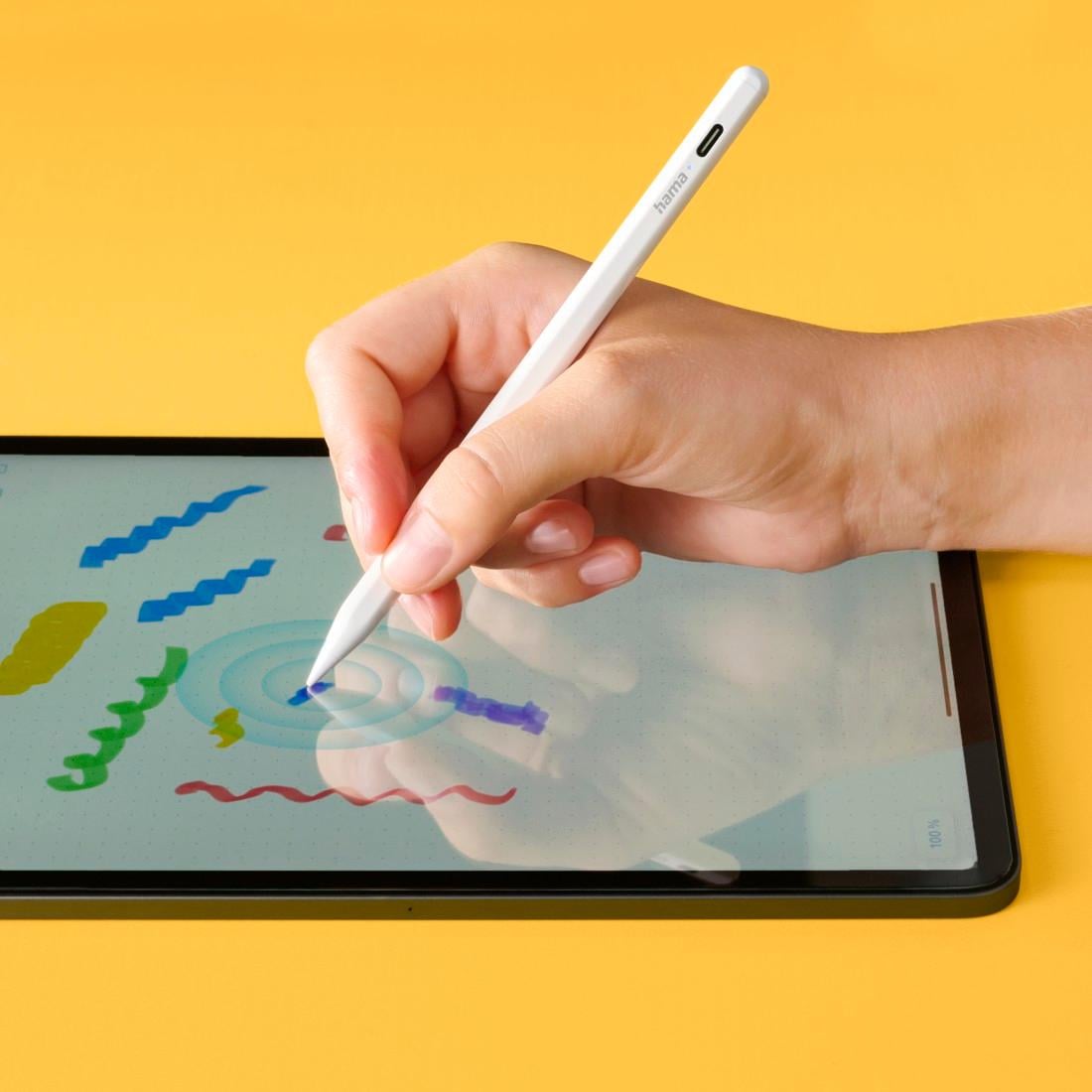 Hama Eingabestift »Aktiver Eingabestift für Apple iPad mit Scribble-Funktion, Touchscreen«