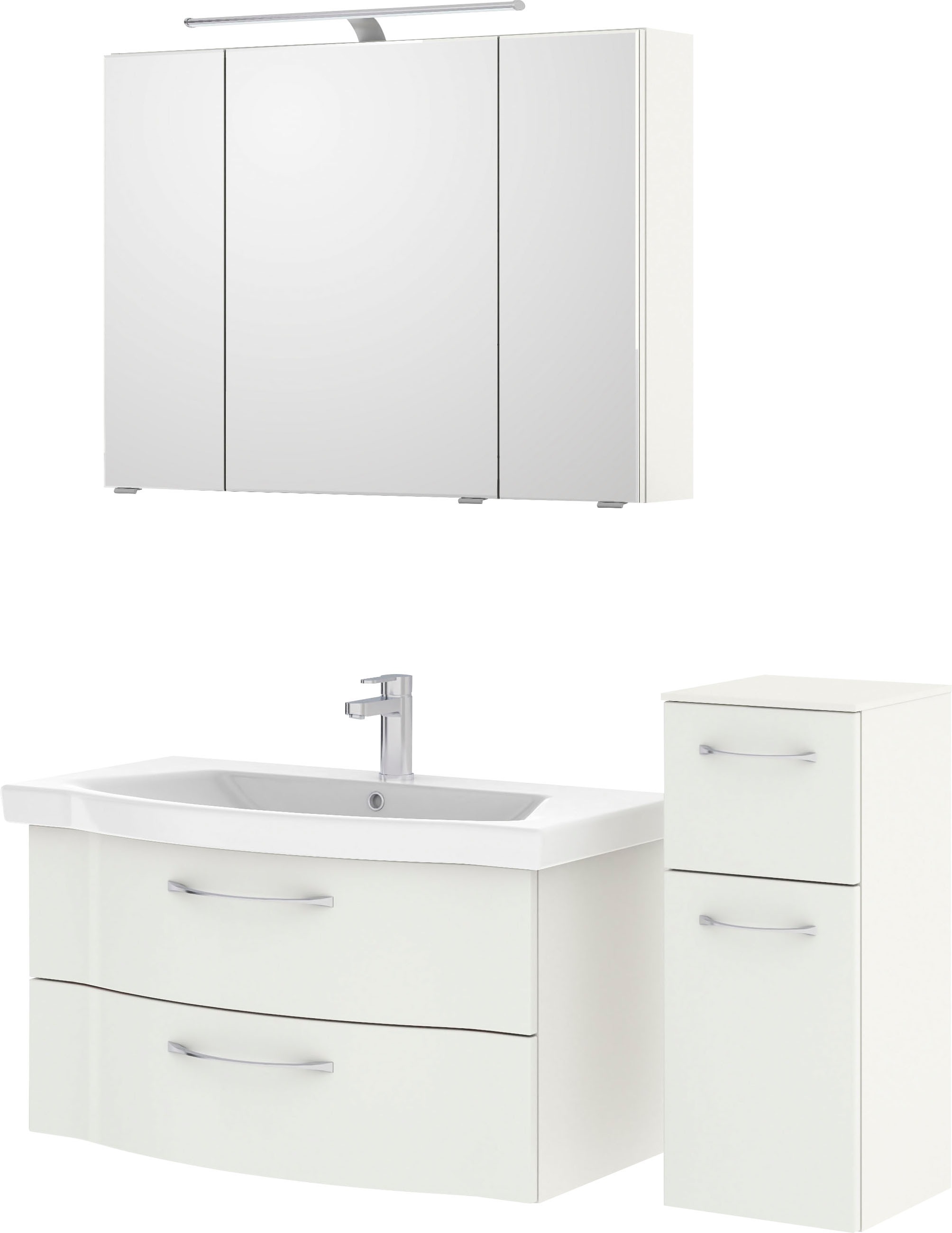 Saphir Badmöbel-Set »6005 Sprint 3-teilig, Keramik-Waschtisch mit LED-Spieg günstig online kaufen