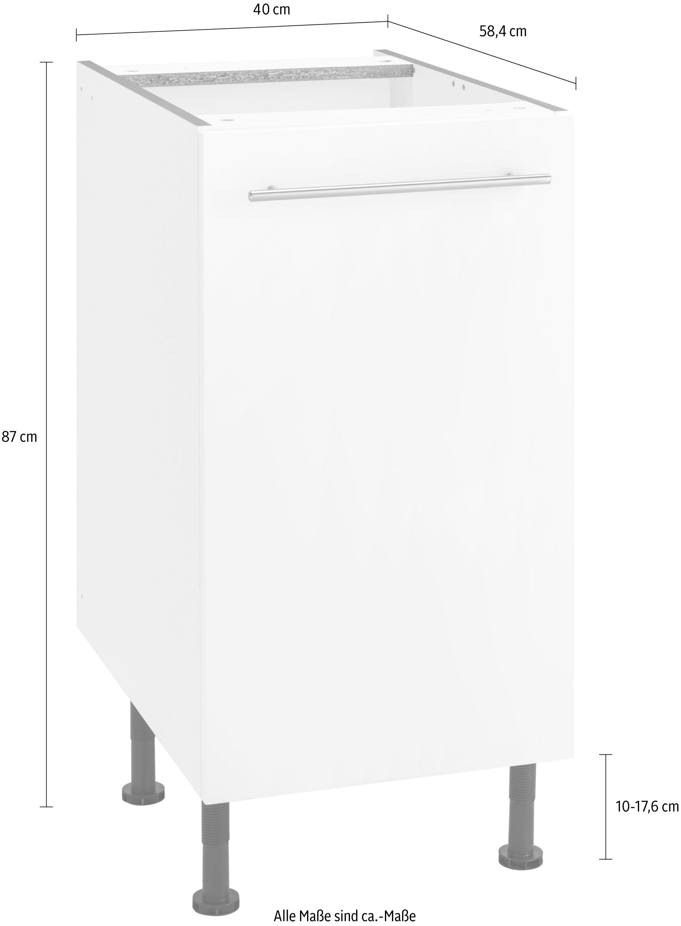 OPTIFIT Unterschrank »Bern«, 50 cm breit, mit 1 Tür mit höhenverstellbaren Füßen, mit Metallgriff