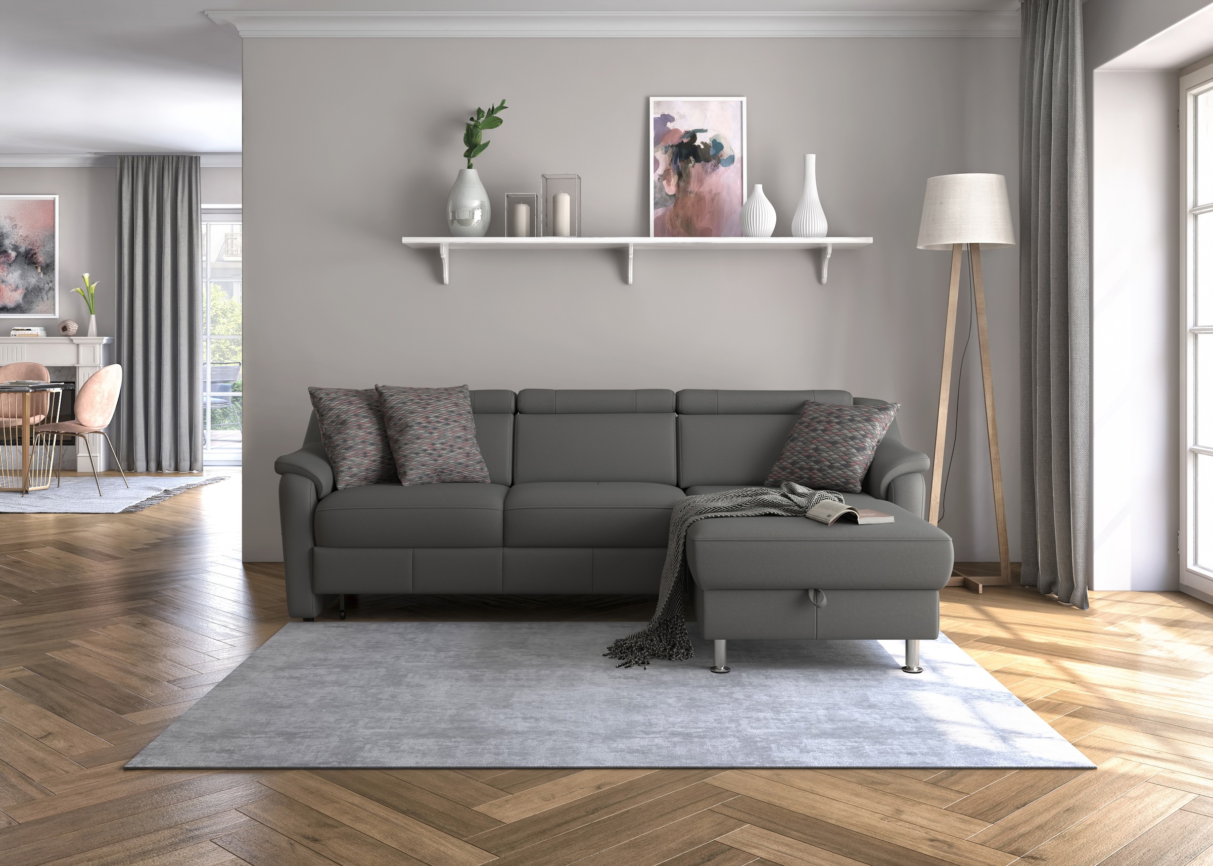 sit&more Ecksofa »Freetown L-Form«, inklusive Kopfteilverstellung und komfortablem Federkern