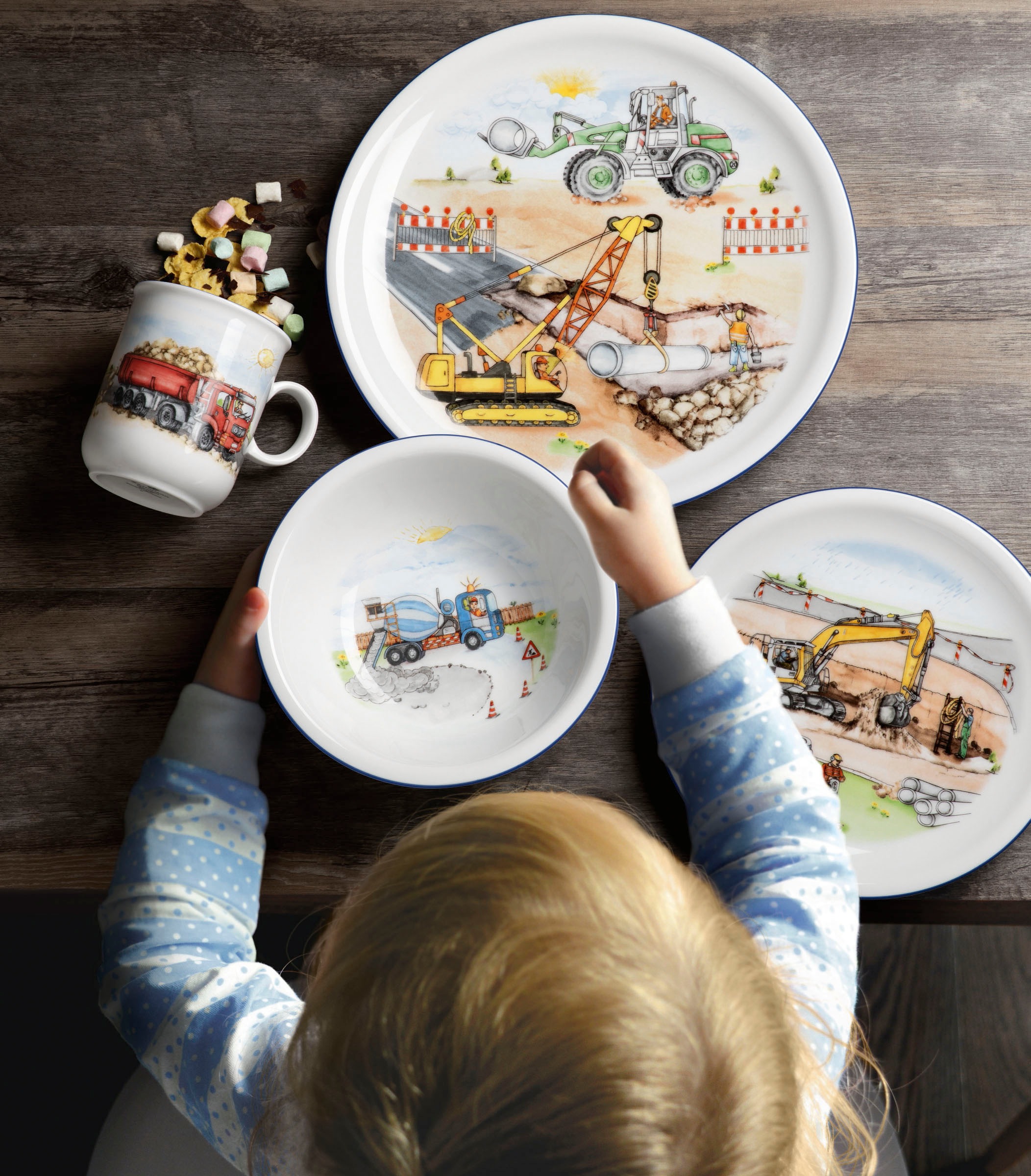 Seltmann Weiden Kindergeschirr-Set »Compact Auf der Baustelle«, (Set, 3 tlg günstig online kaufen