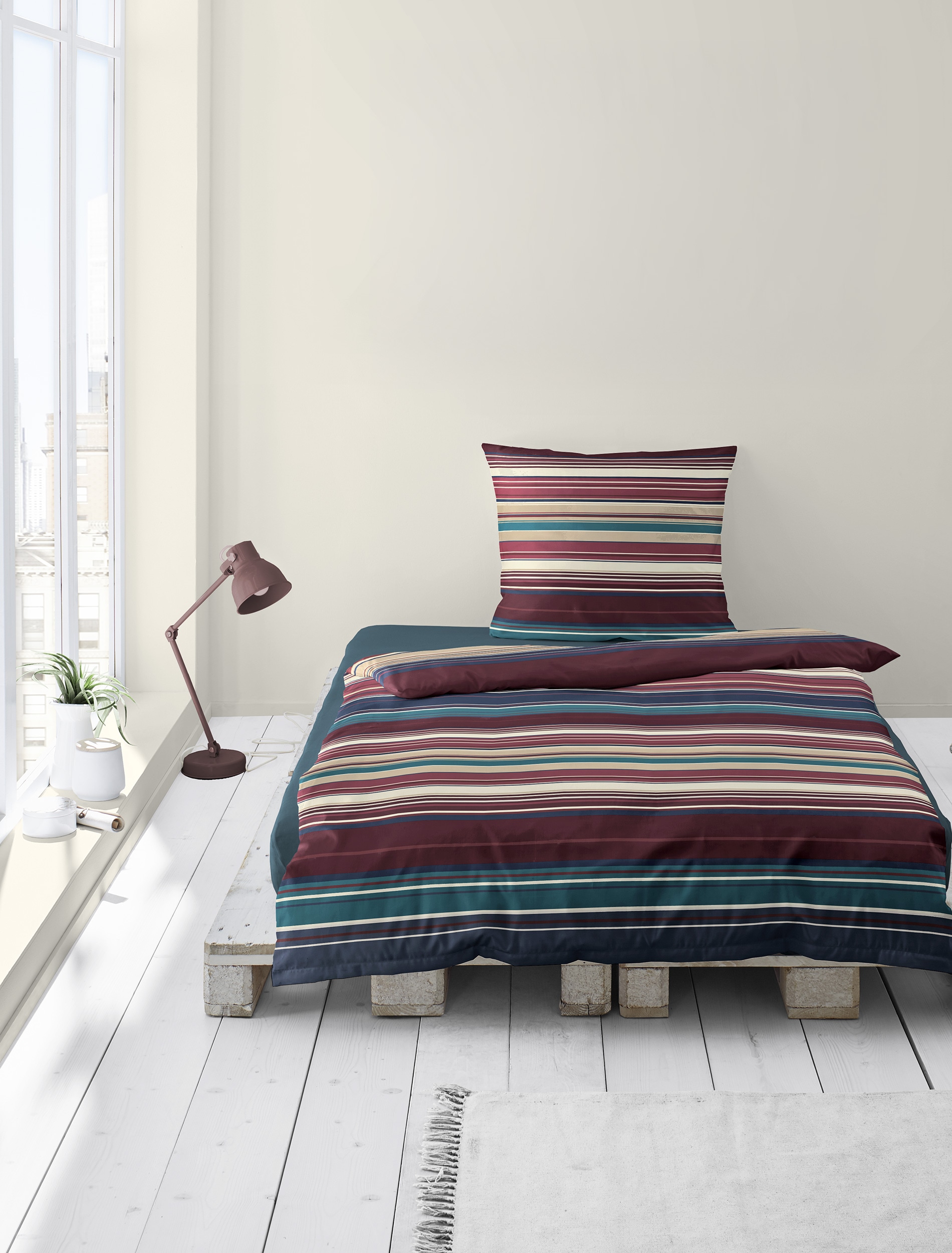 BIERBAUM Bettwäsche »4171« 2 Stk. Mako-Satin, 100 % Baumwolle, pflegeleicht