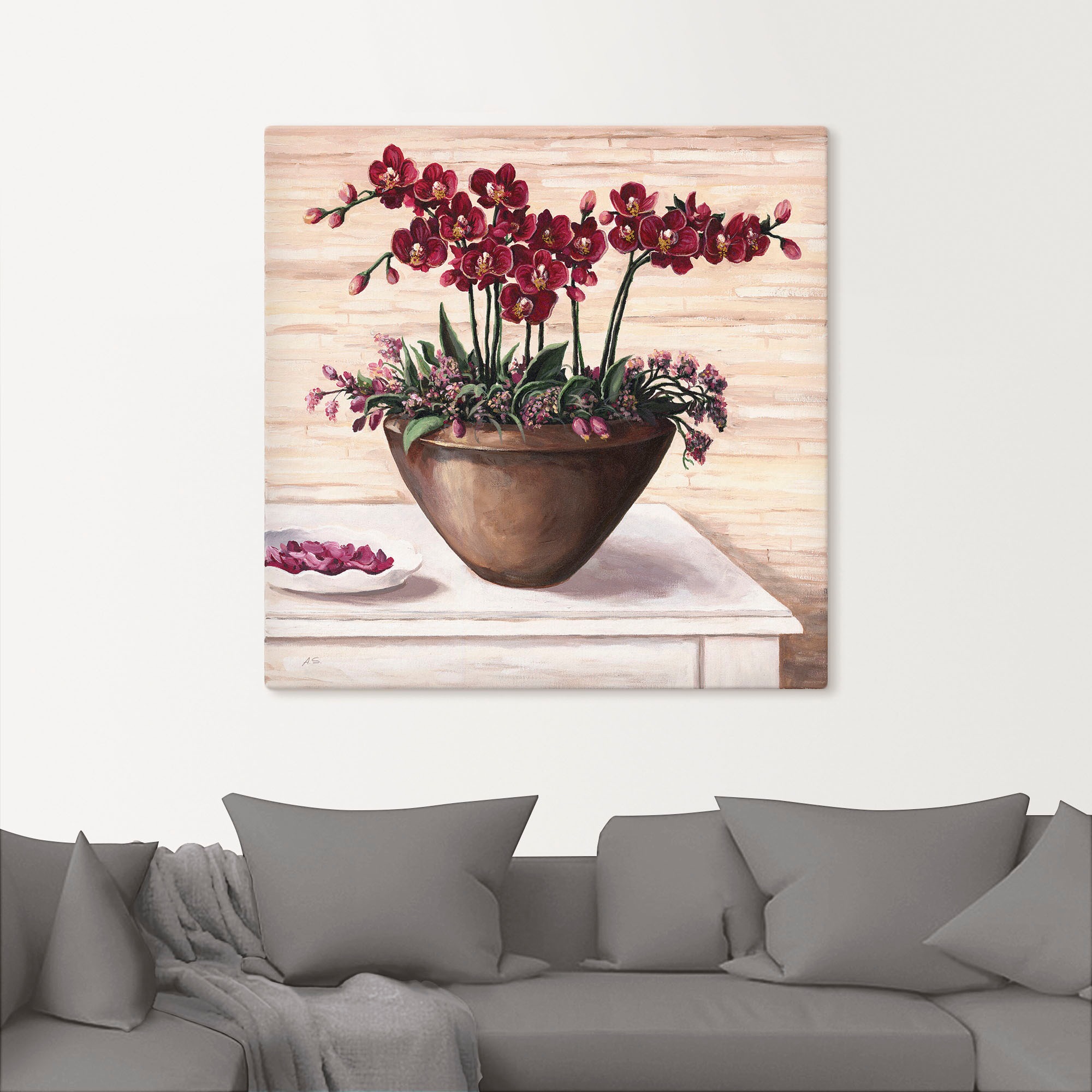 Artland Wandbild »Orchideen in Bordeaux« 1 Stk. tlg. als Alubild, Outdoorbi günstig online kaufen