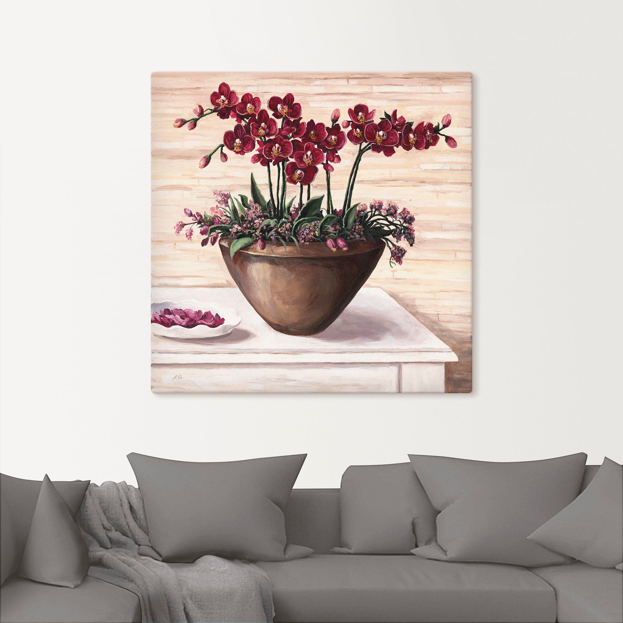 Artland Wandbild »Orchideen in Bordeaux«, Blumen, (1 St.), als Alubild, Out günstig online kaufen