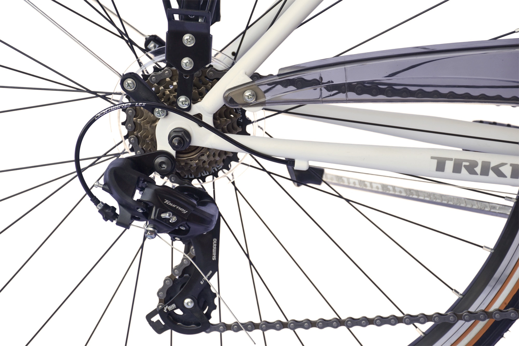 WYNN Trekkingrad »Trekkingrad 28 Zoll Shimano Tourney 21 Gang TRK1.0 Federgabel Weiß« 21 Gang Shimano Tourney Schaltwerk