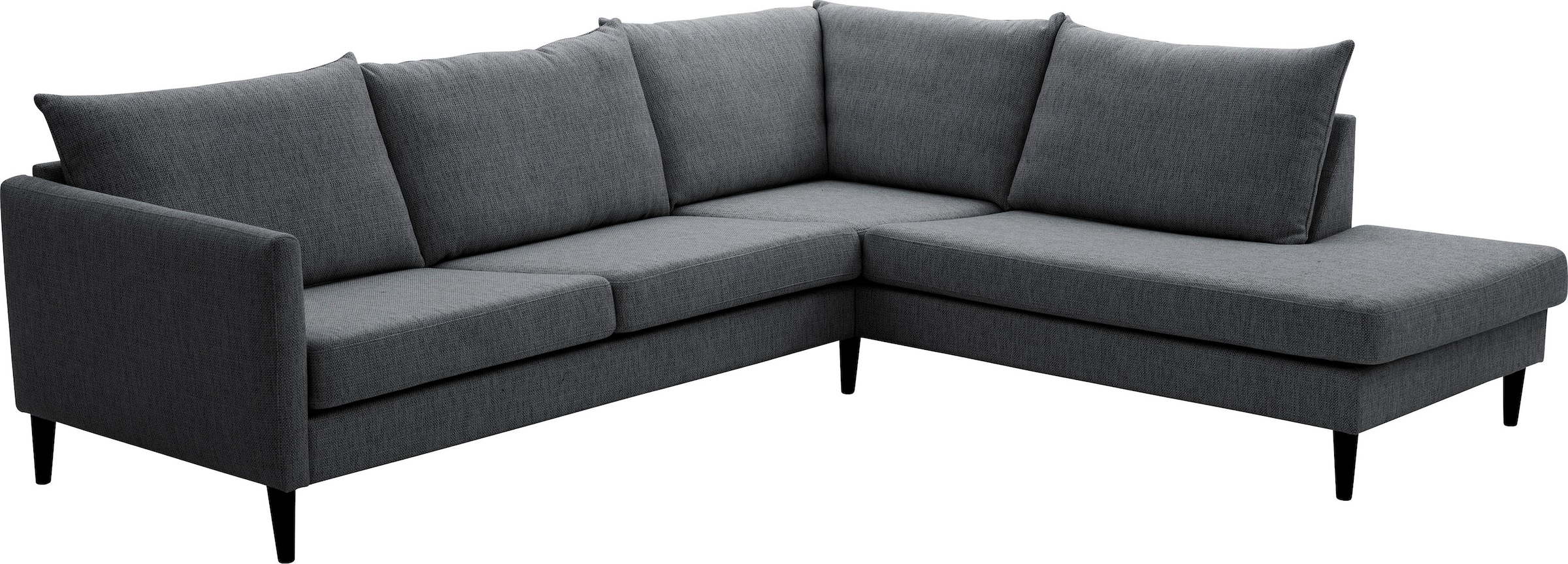 ATLANTIC home collection Ecksofa »Rekvik L-Form« mit Wellenunterfederung, mit Massivholzfüßen