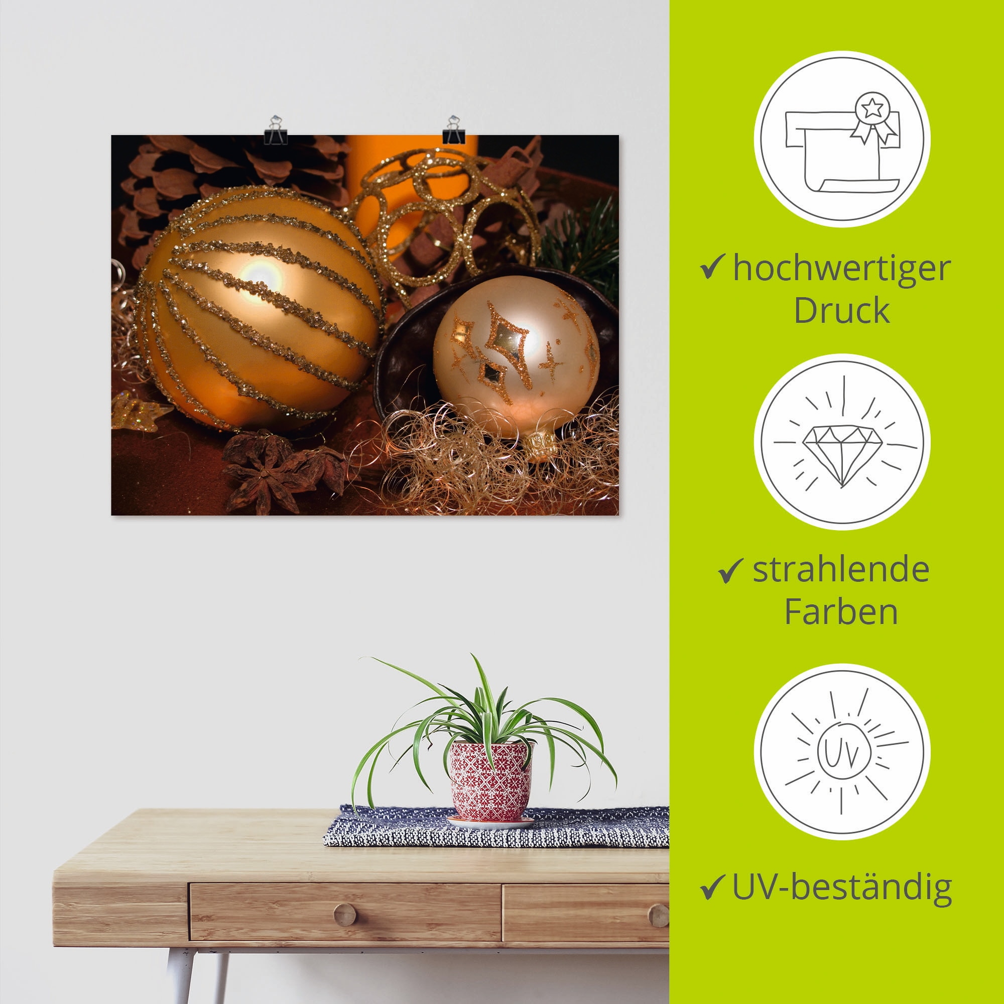 Artland Wandbild »Weihnachtsgesteck«, Weihnachten, (1 St.), als Poster, Wandaufkleber in verschied. Größen