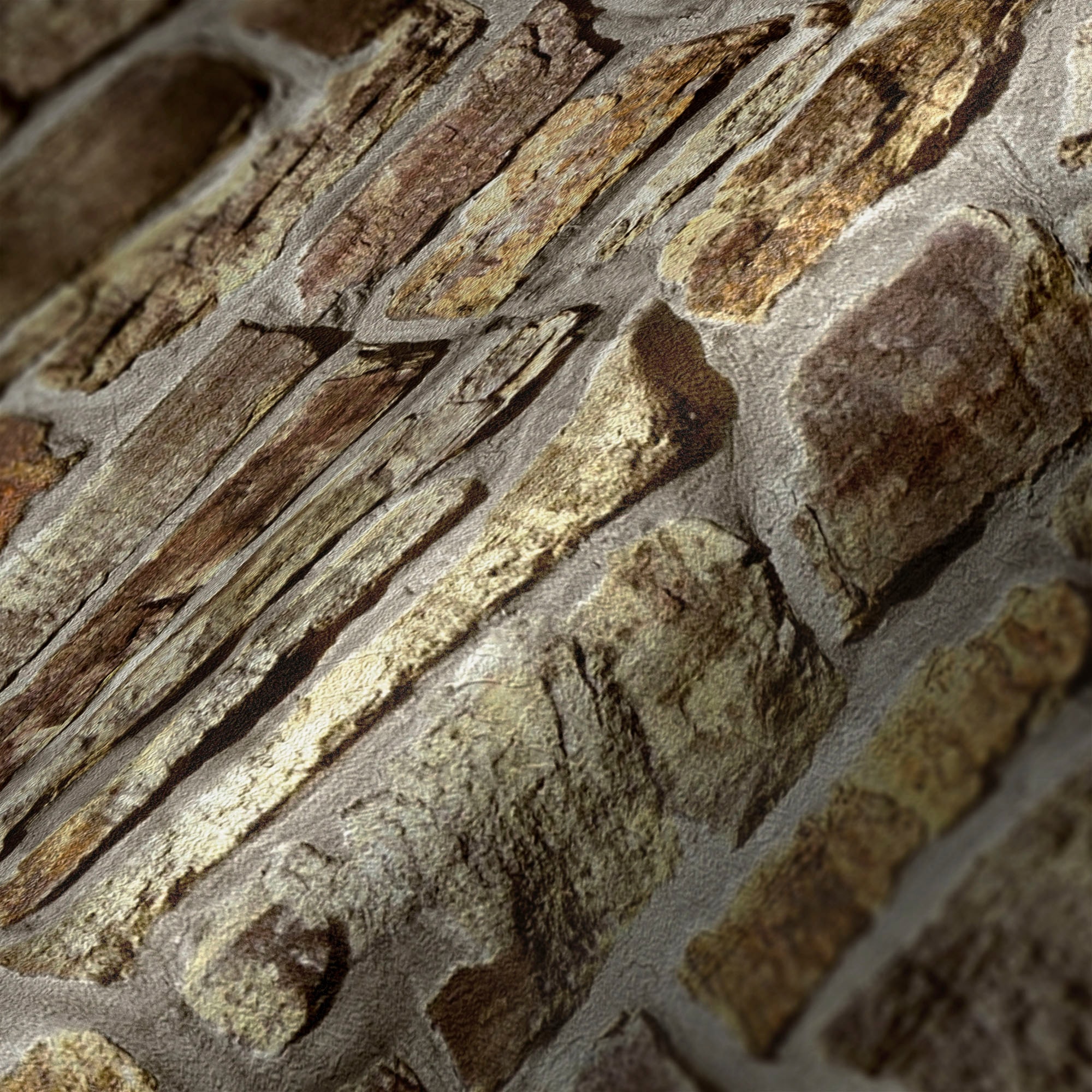 A.S. Création Vliestapete »Bricks & Stones Stein«, matt-gemustert-neutral, Steintapete Natursteintapete Tapeten Wohnzimmer Schlafzimmer Küche