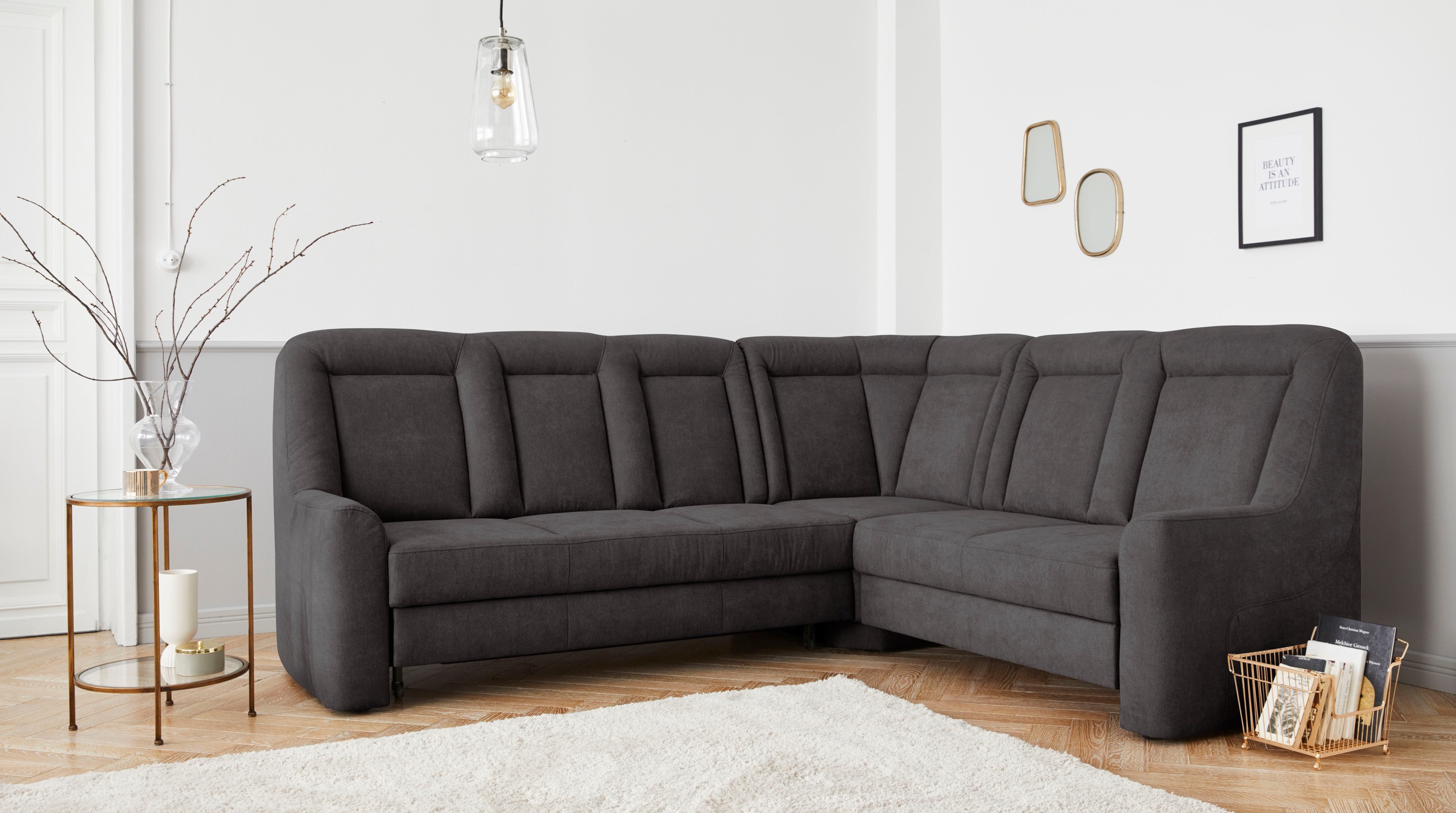 sit&more Ecksofa »Melissa L-Form«, klassisches Polsterprogramm, wahlweise Bettfunktion und Schubkasten