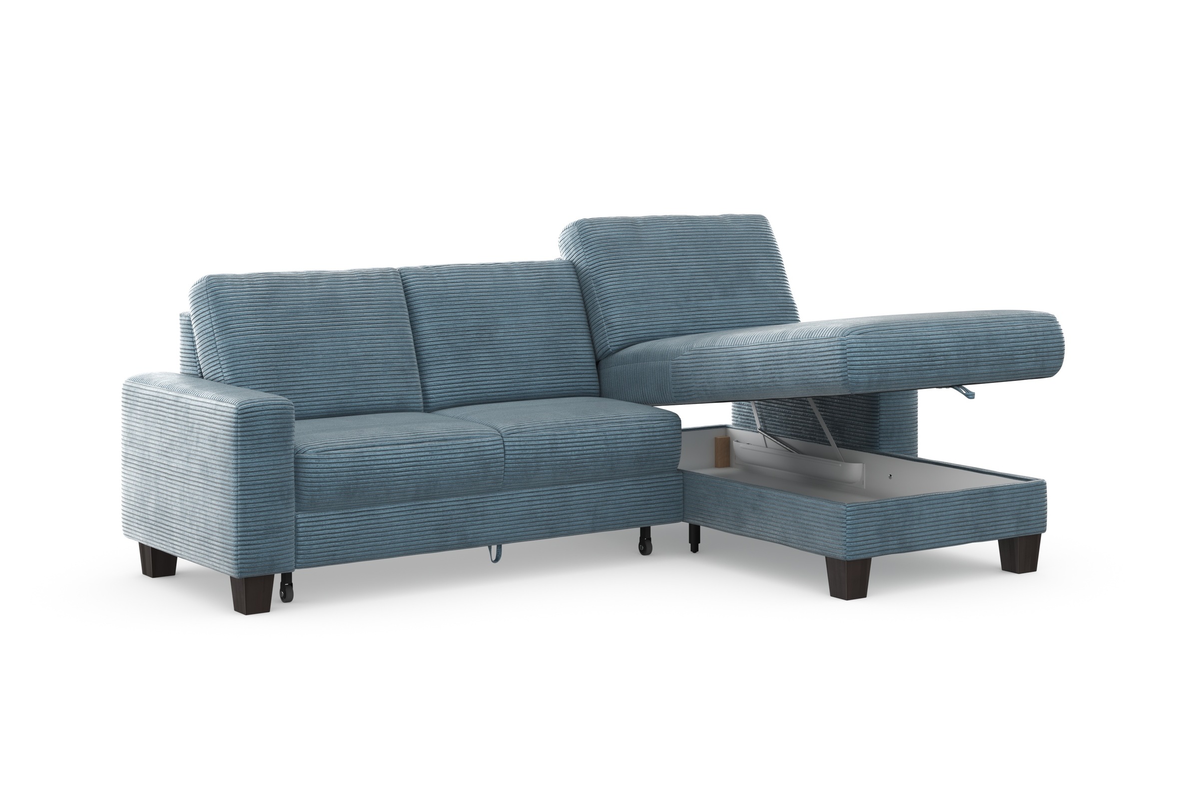 Home affaire Ecksofa »Summer L-Form«, mit Recamiere, mit oder ohne Bettfunktion und Bettkasten, Cord-Bezug