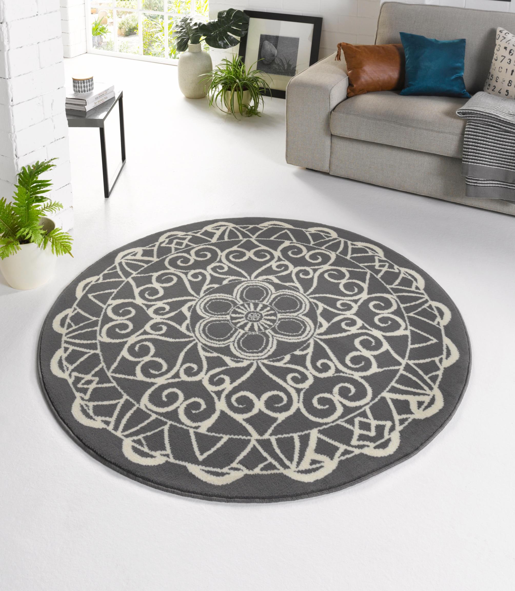 HANSE Home Teppich »Mandala 1«, rund, 9 mm Höhe, Kurzflor, Mandala Design, Graphisches Muster, Robust, Pflegeleicht