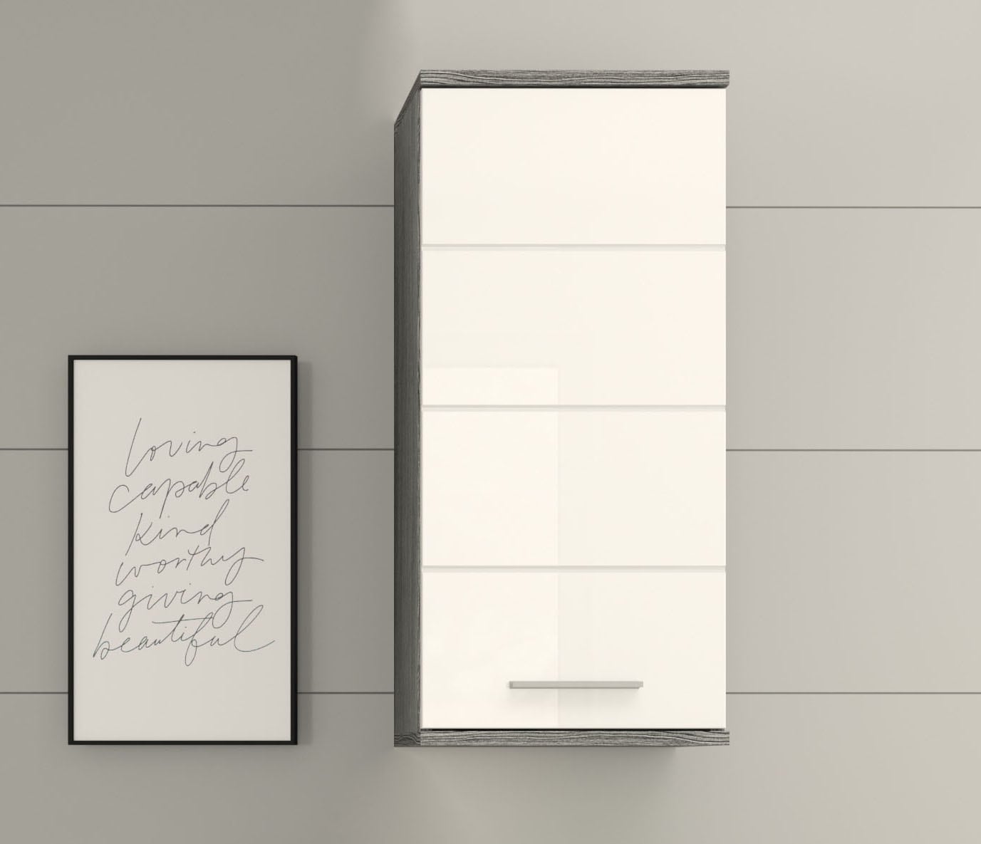 welltime Hängeschrank »LUCCA, TOPSELLER!, Breite 35cm, 1 Tür (TA wechselbar), 2 Einlegeböden«, Badmöbel, Badschrank, Schrank, Wandschrank, Bad, Badezimmer