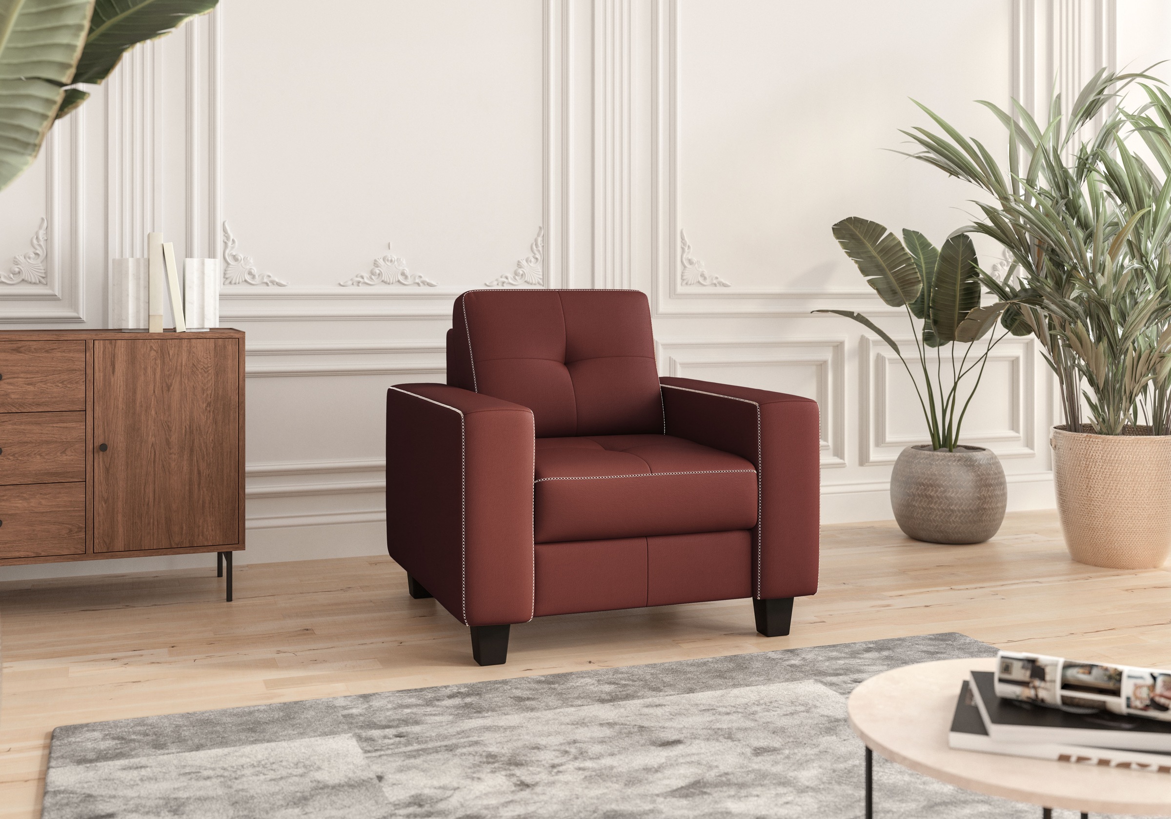 PLACES OF STYLE Sessel »Varese« Kreuznaht in beige günstig online kaufen