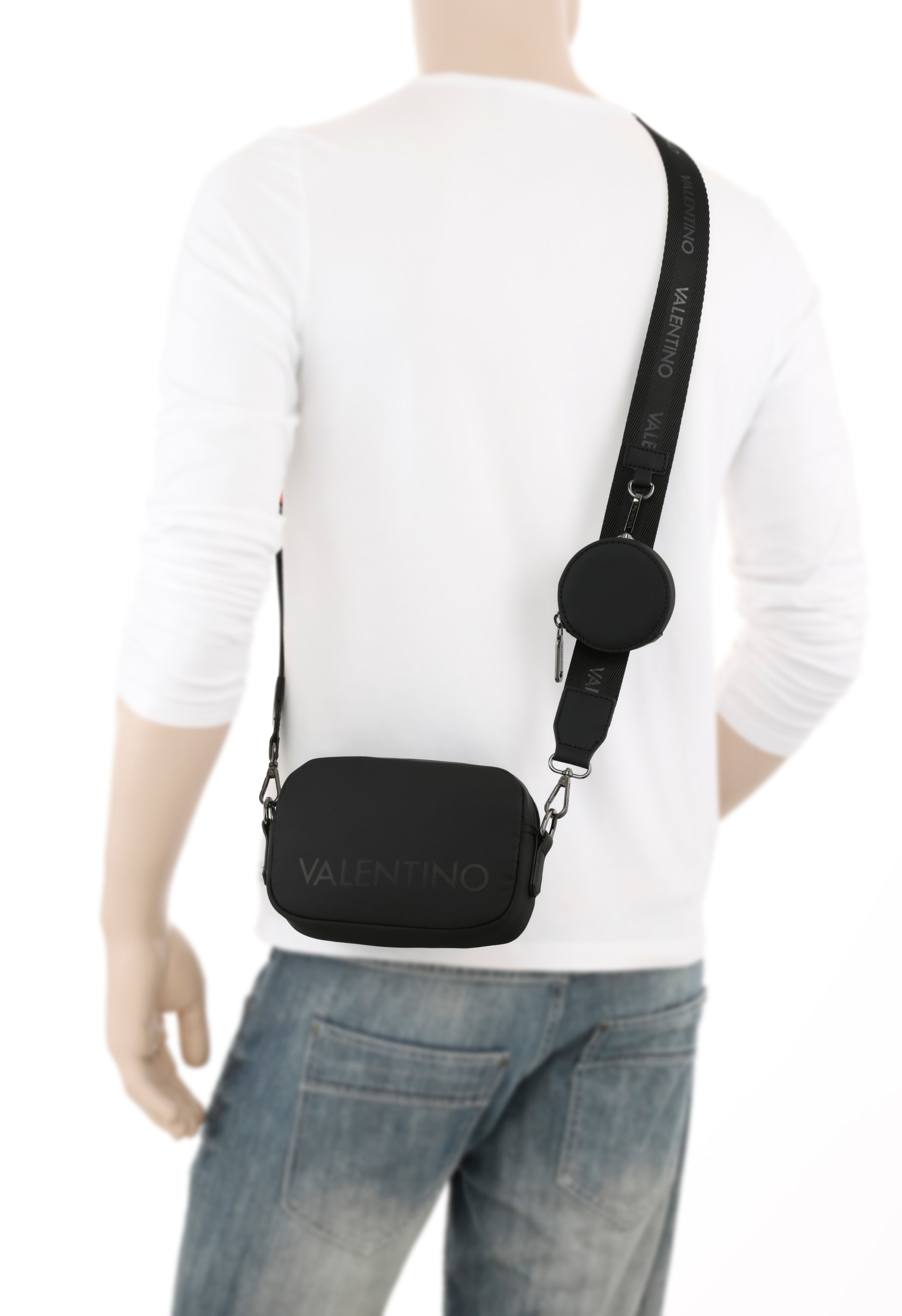 VALENTINO BAGS Umhängetasche »DRAGONHAWK« Mini Bag mit kleinem Täschchen, 2 tlg. und auffälligem Logoschriftzug