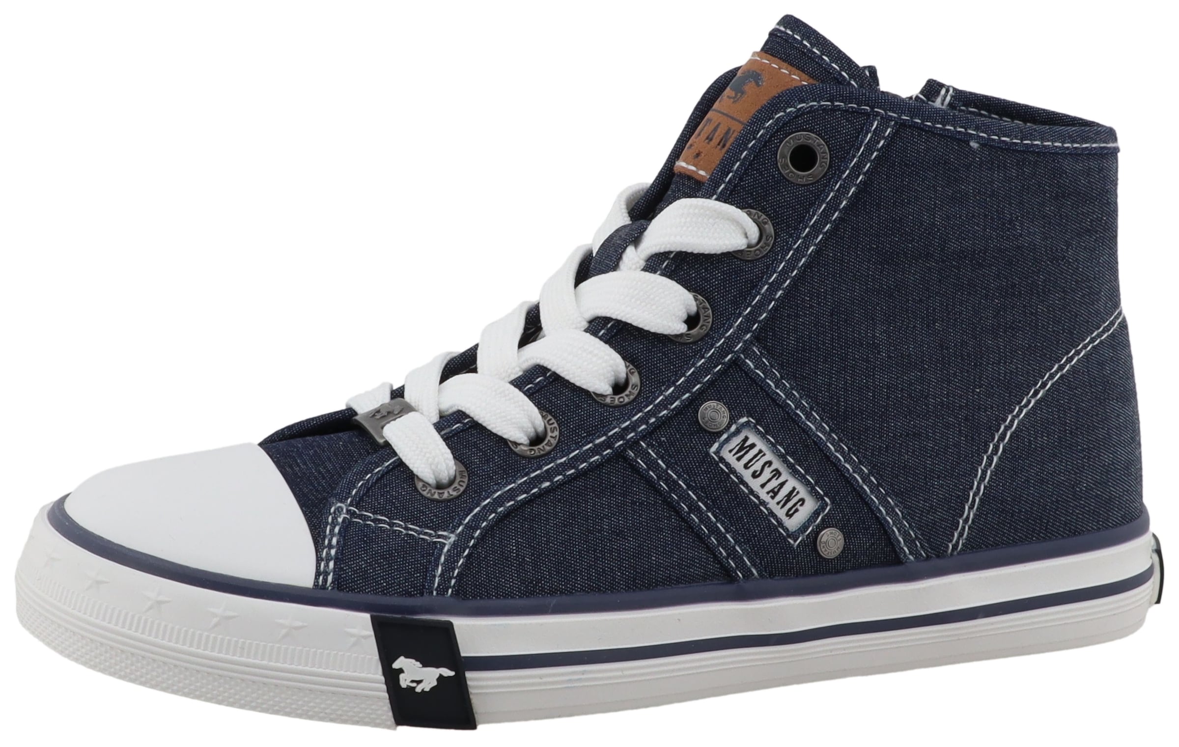 Mustang Shoes Sneaker »Gaspare«  Freizeitschuh, Schnürboots, High Top-Sneaker mit Nieten