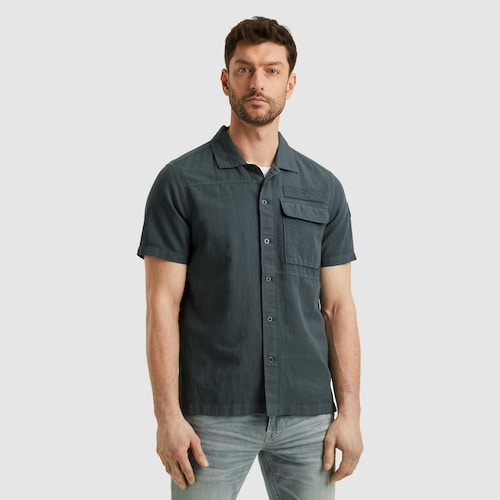 Pme Legend Kurzarmhemd »Short Sleeve Shirt Ctn Linen« Mit Leinenstruktur