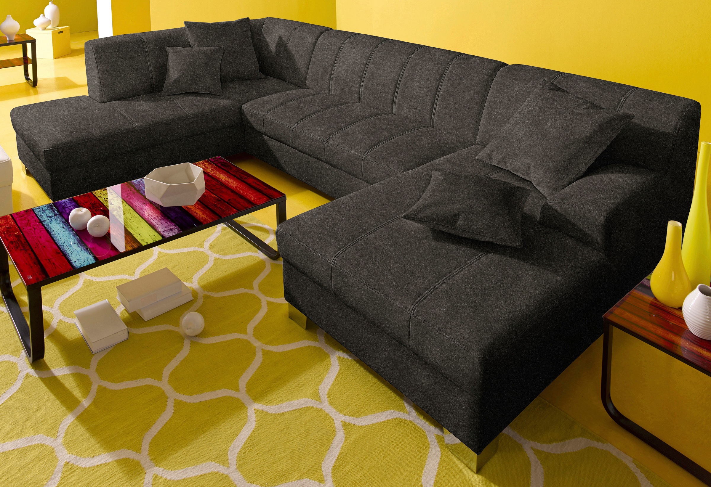 DOMO collection Wohnlandschaft »Turah moderne Steppung, incl. Zierkissen, a günstig online kaufen