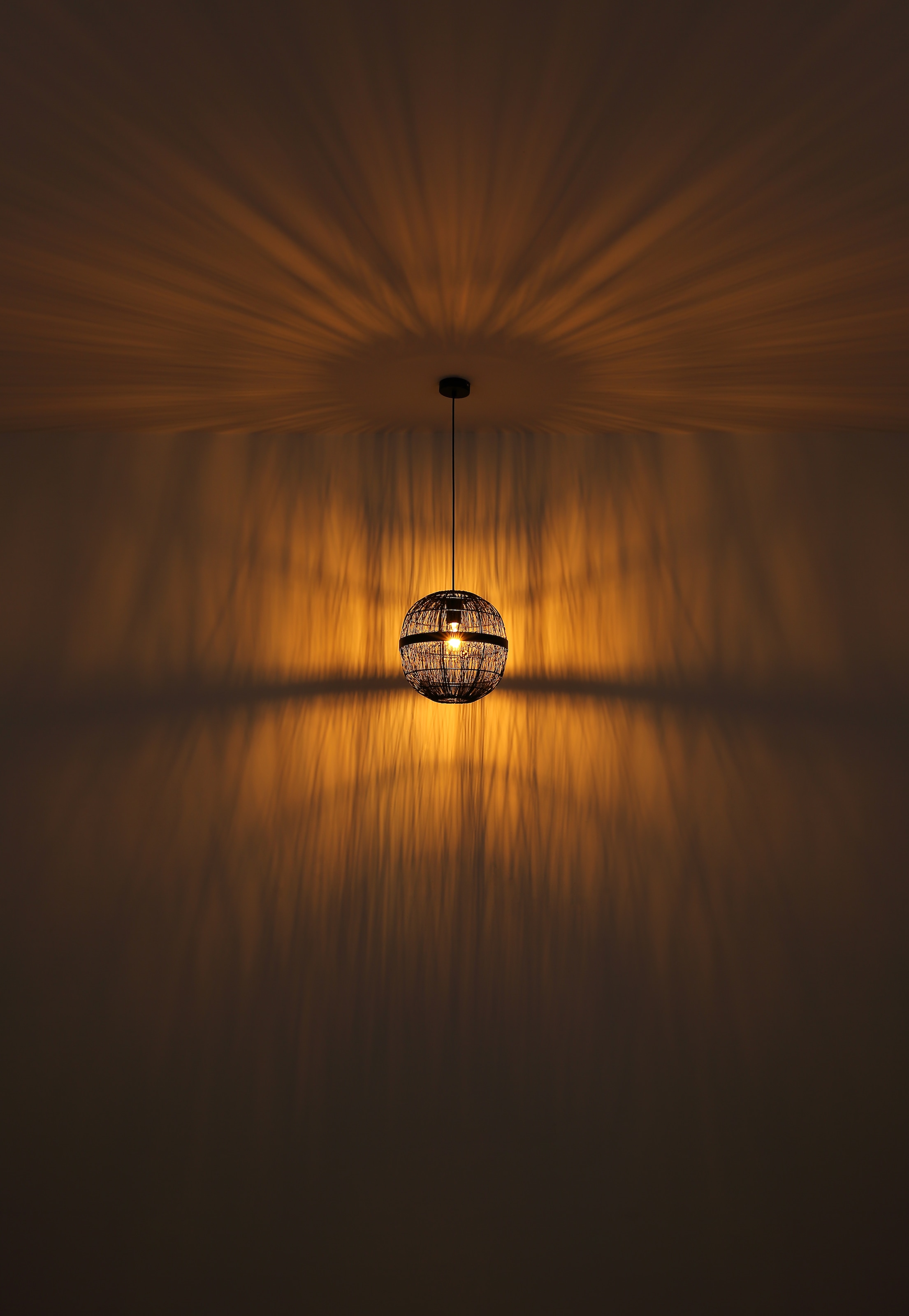 GLOBO LIGHTING Hängeleuchte »HERMI II«, Leuchtmittel E27 | ohne Leuchtmittel, Pendelleuchte / Wohnbereich /schwarz / Metallgeflecht / Kugel