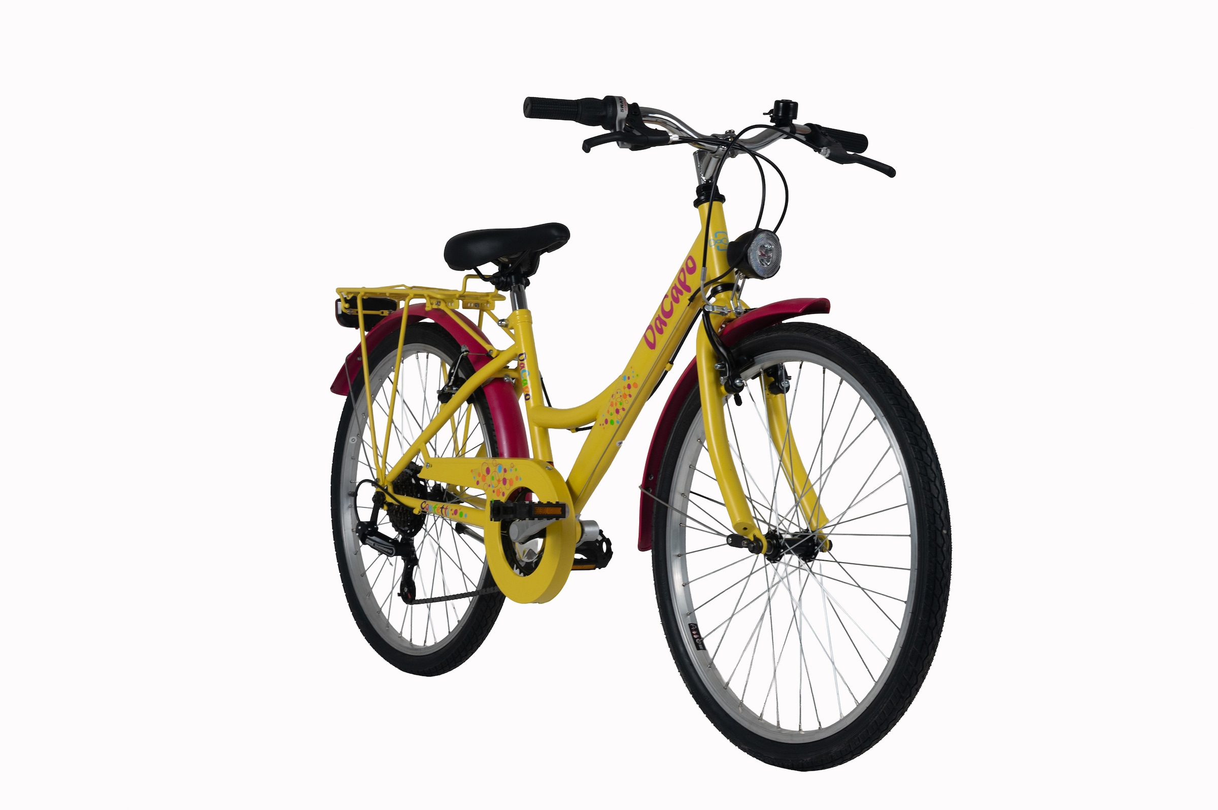 Dacapo Jugendfahrrad »DaCapo Kinderfahrrad 24'' Confetti 6 Gänge« 6 Gang Shimano Tourney Schaltwerk Kettenschaltung