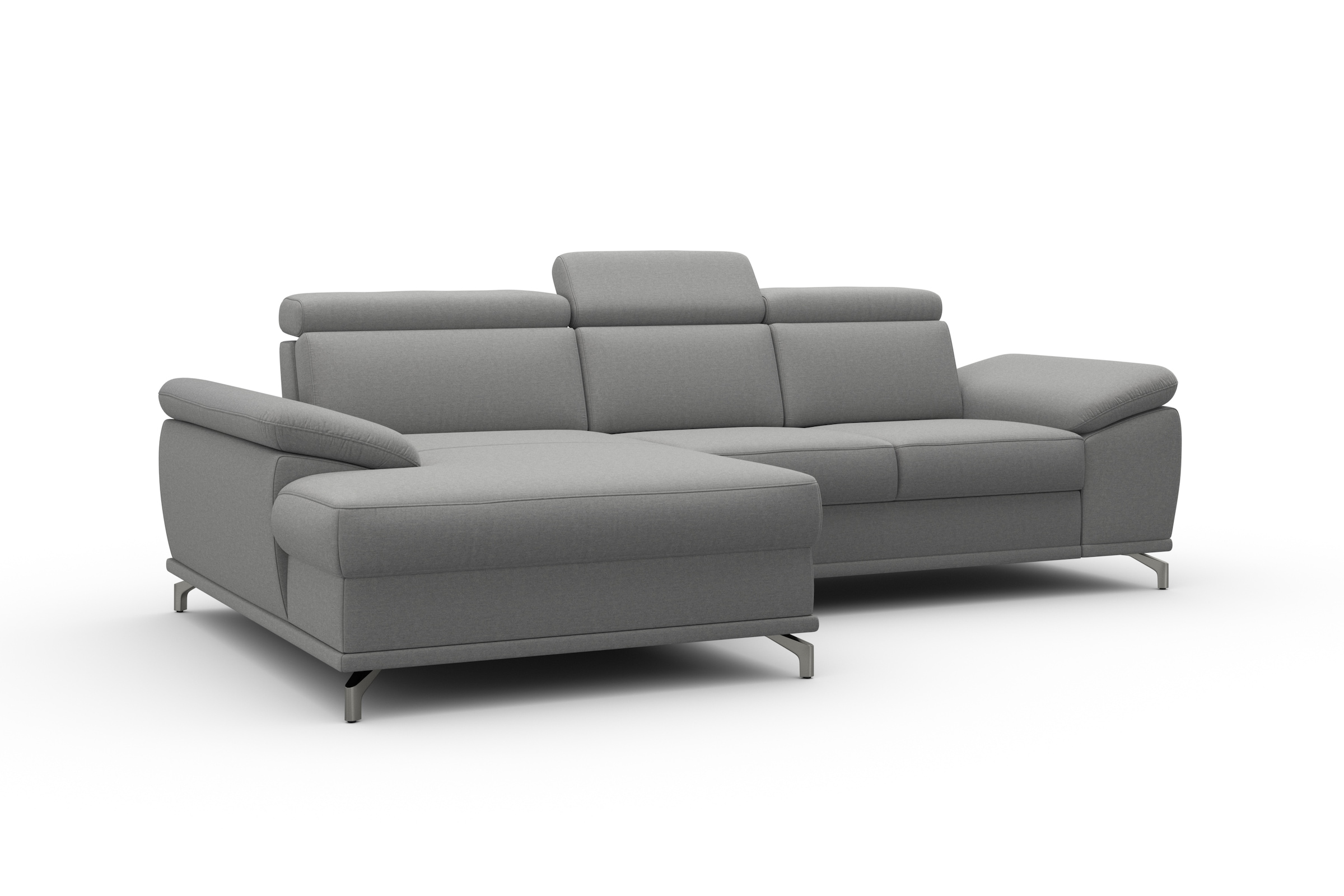sit&more Ecksofa »Cabrio L-Form, mit Sitztiefenverstellung, Arm- und Kopfteilverstellung«, 2 Nierenkissen, Federkern, optional Bettfunktion und Stauraum