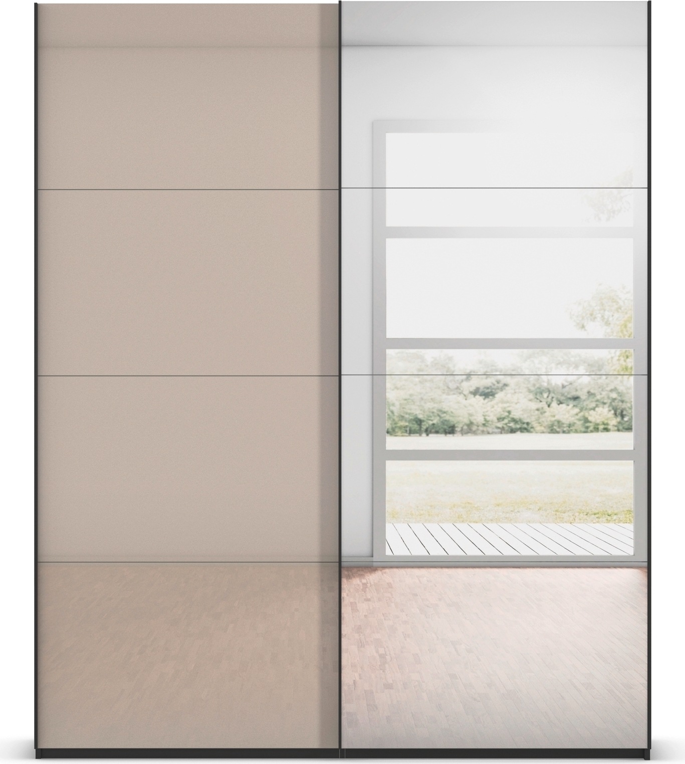 rauch »Kleiderschrank Schrank Garderobe Schlafzimmerschrank SCALE-FYRA« edle viergeteilte Türen Spiegel/Glas-Mix viele Farben MADE IN GERMANY