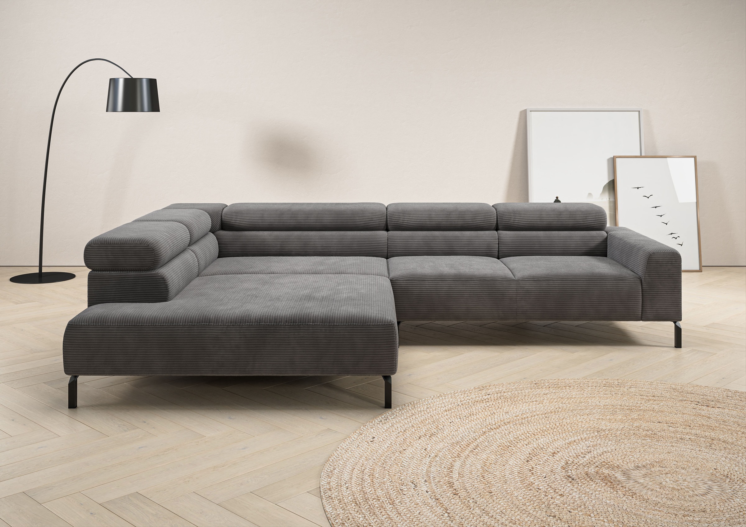 Places of Style Ecksofa "Antonelli, L-Form, inkl. Kopfteilverstellung, Brei günstig online kaufen