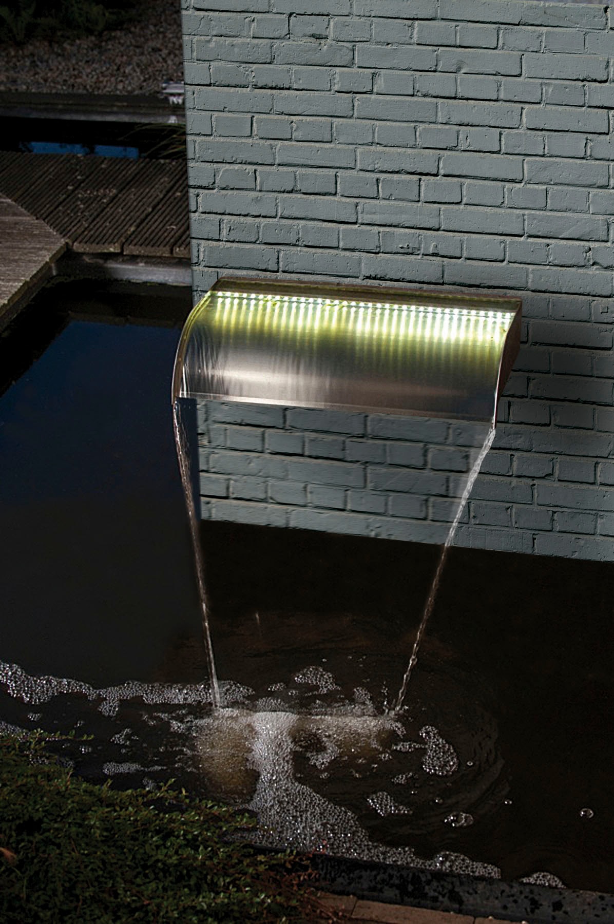 Ubbink Wasserfall »Nevada 90 cm mit LED-Beleuchtung«, Edelstahl, mit LED-Leiste