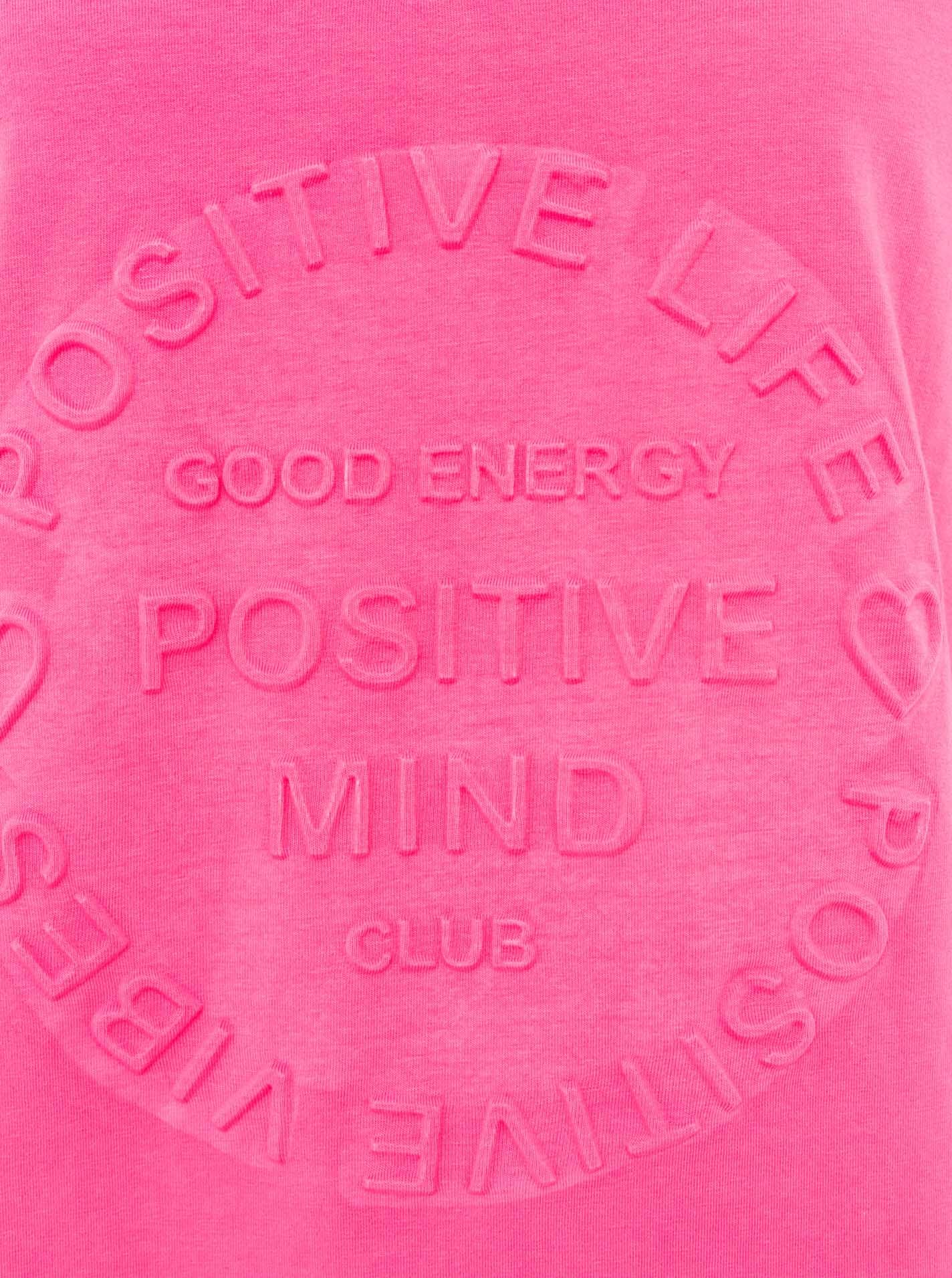 Zwillingsherz Kurzarmshirt »"Positive Mind"«, V-Ausschnitt, Kurzarm, hinten etwas länger, Baumwollmischung