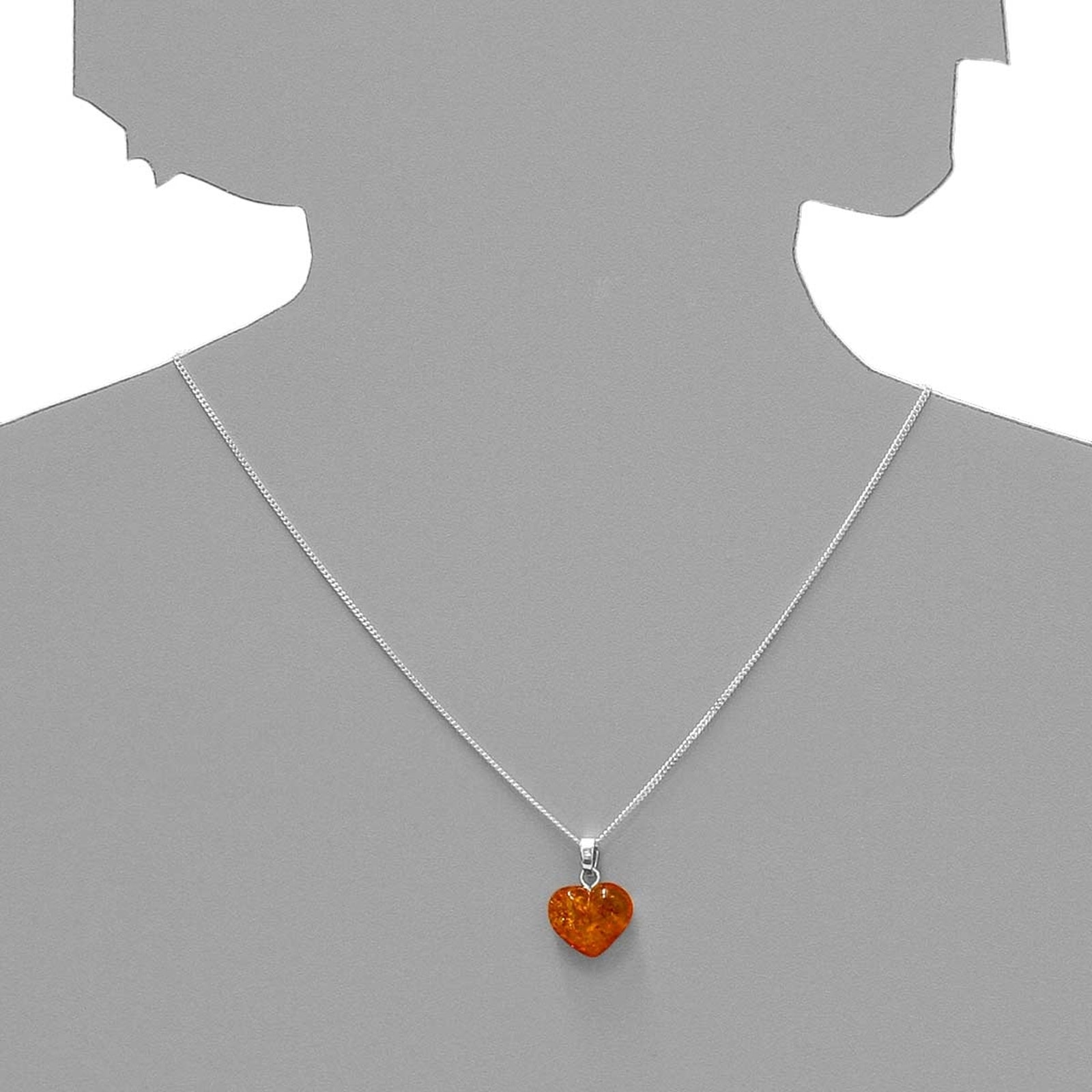 OSTSEE-SCHMUCK Kette mit Anhänger »Ostsee-Schmuck Kette mit Anhänger Herz 16 mm«, (2 tlg.)