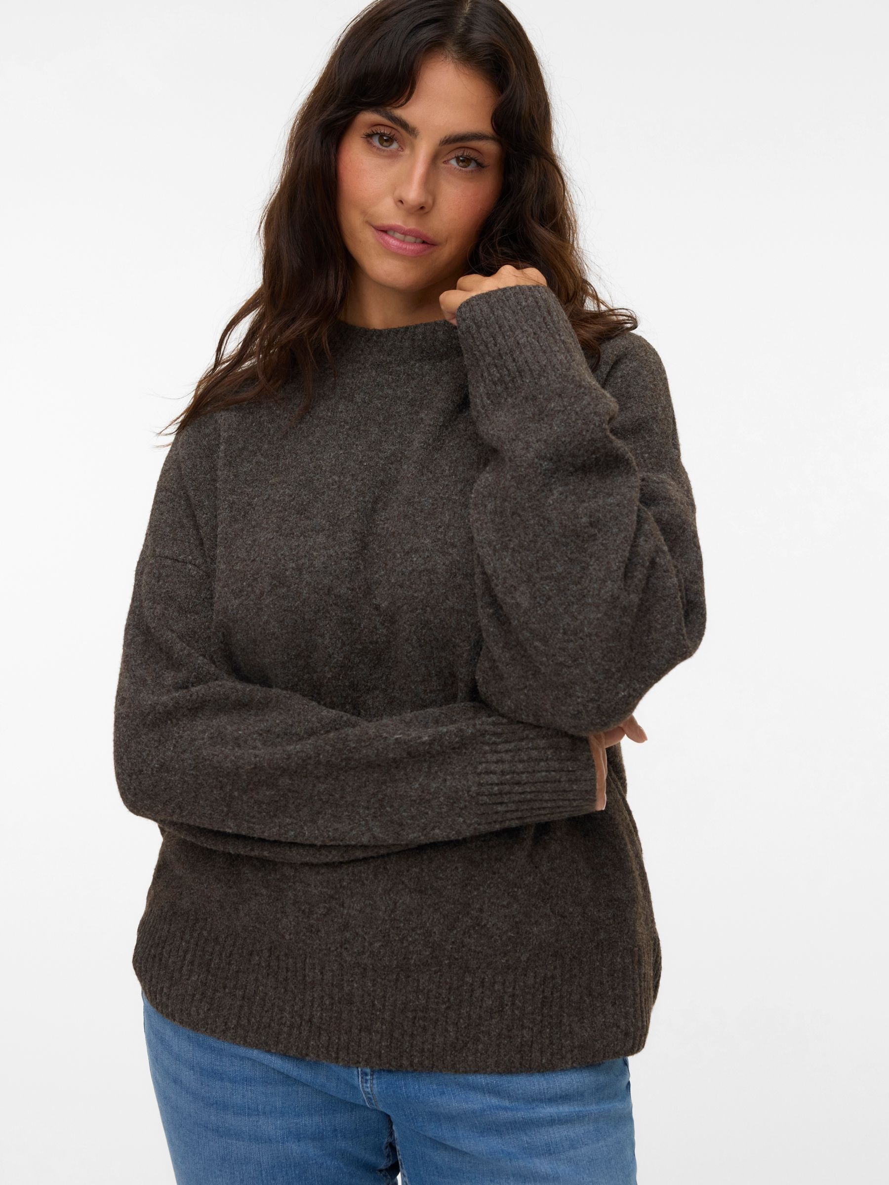 Vero Moda Curve Strickpullover »VMCBOOM LS O-NECK PULLOVER GA NOOS CUR«