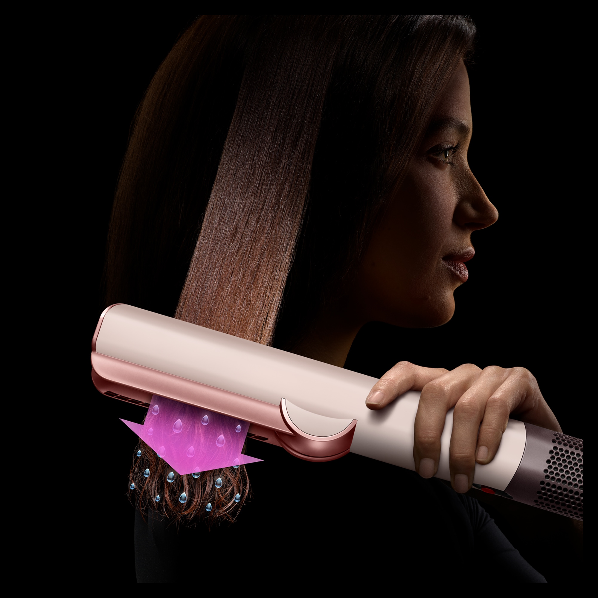 DYSON Glätteisen »Dyson Airstrait, Ceramic Pink/Roségold« Trocknet & glättet nasses Haar gleichzeitig ohne Heizplatten