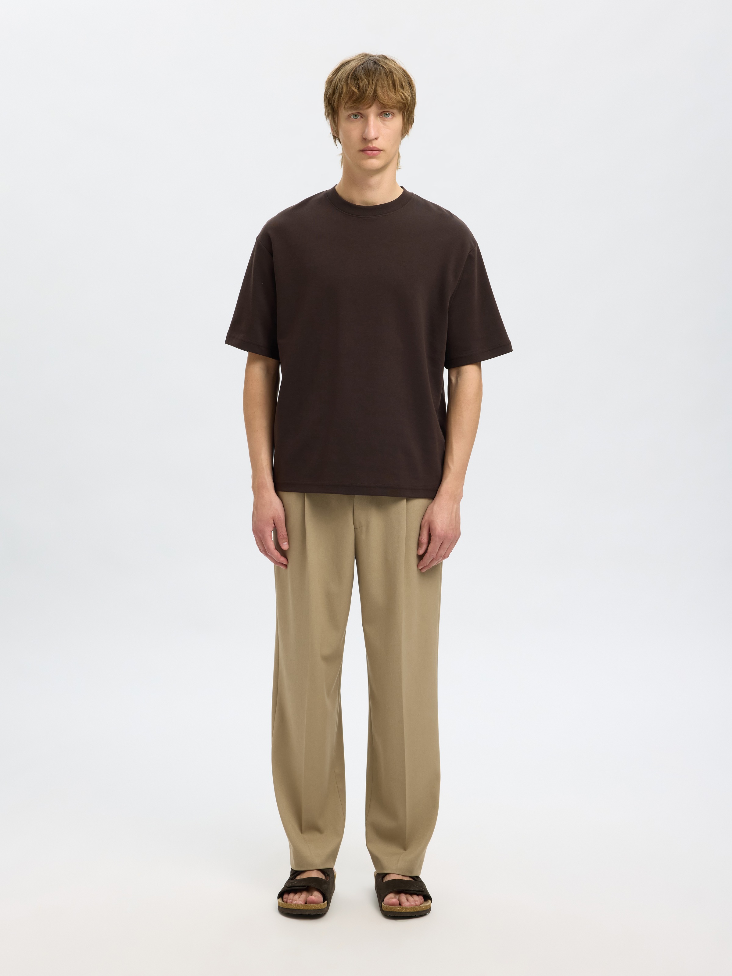 SELECTED HOMME Rundhalsshirt »SLHLOOSEOSCAR SS O-NECK TEE NOOS«