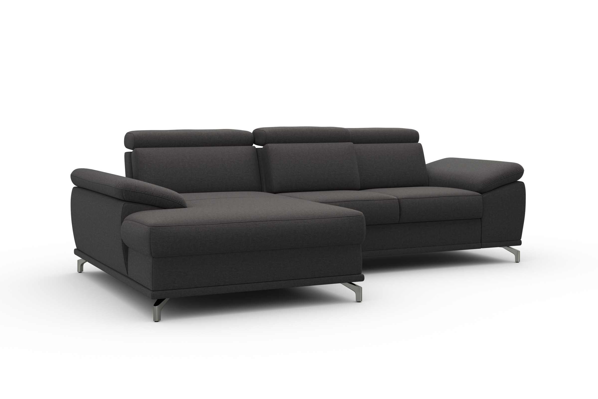 sit&more Ecksofa »Cabrio L-Form, mit Sitztiefenverstellung, Arm- und Kopfteilverstellung«, 2 Nierenkissen, Federkern, optional Bettfunktion und Stauraum
