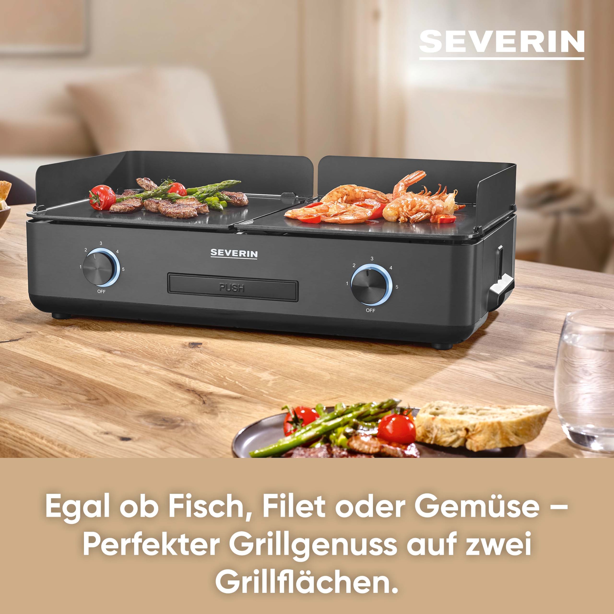 Severin Standgrill »PG 8568« 2200 W Elektrogrill mit Grillplatte, als Stand- oder Tischgrill nutzbar
