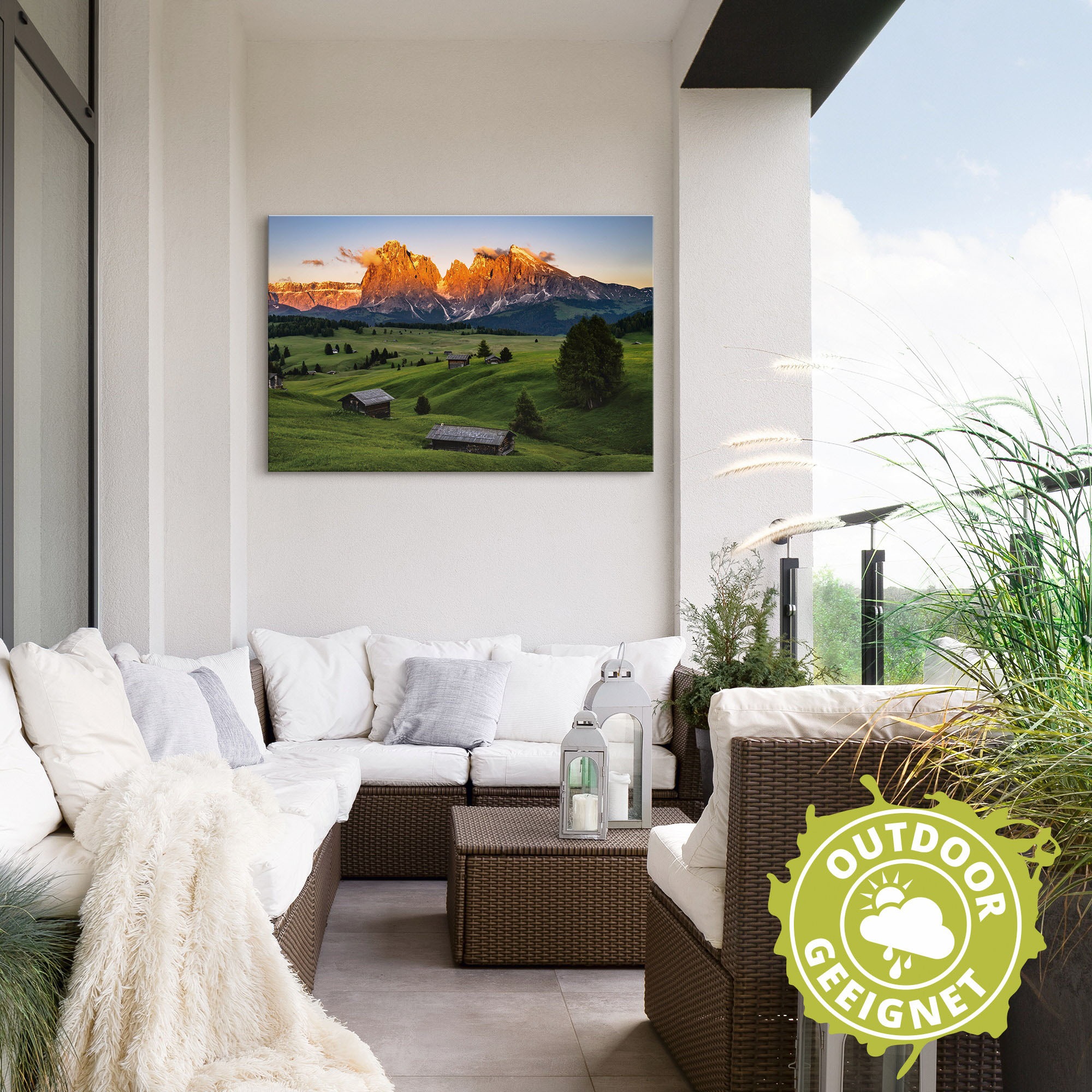 Artland Wandbild »Sonnenuntergang Seiser Alm in Südtirol«, Berge & Alpenbilder, (1 St.), als Alubild, Leinwandbild, Wandaufkleber oder Poster in versch. Größen