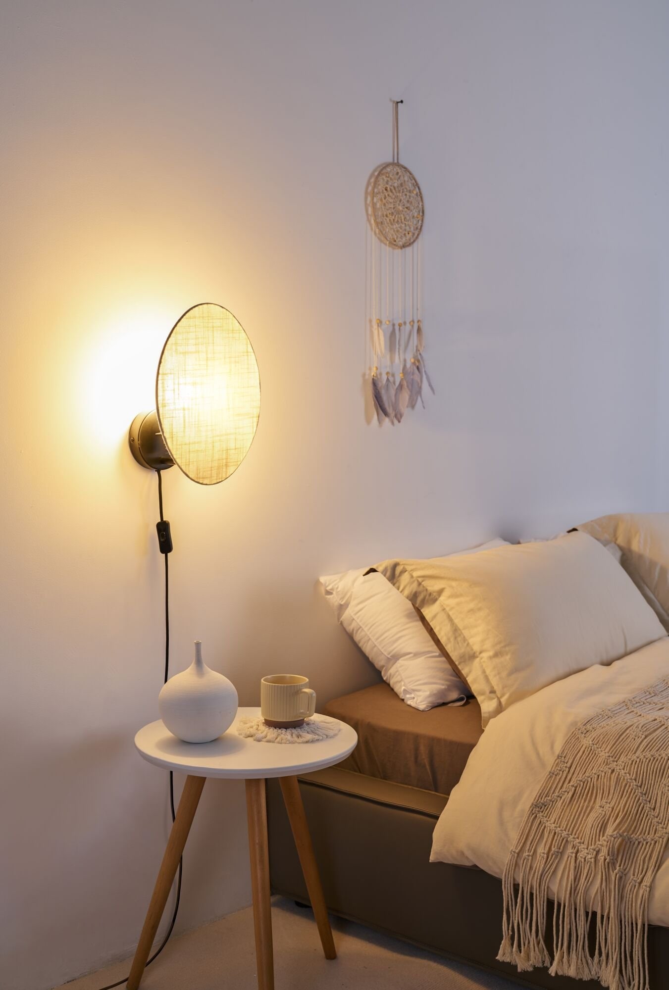 Pauleen Wandleuchte »Boho Dream max20W Schwarz/Beige 230V Metall/Stoff«, 1 günstig online kaufen