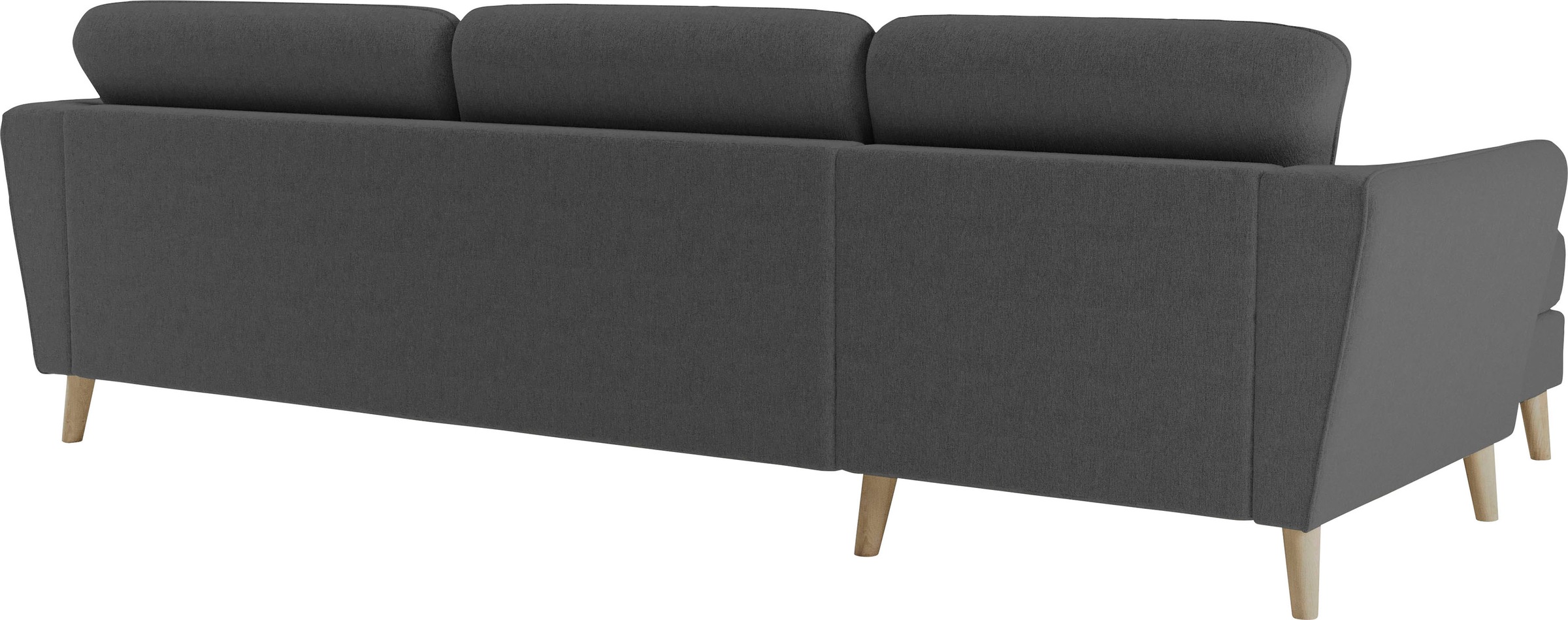 Home affaire Ecksofa »MARSEILLE (279/152cm),L-Form, Rec. rechts/links, verschiedene Bezüge«, Massivholzbeine Eiche, Landhausstil, Wellenunterfederung