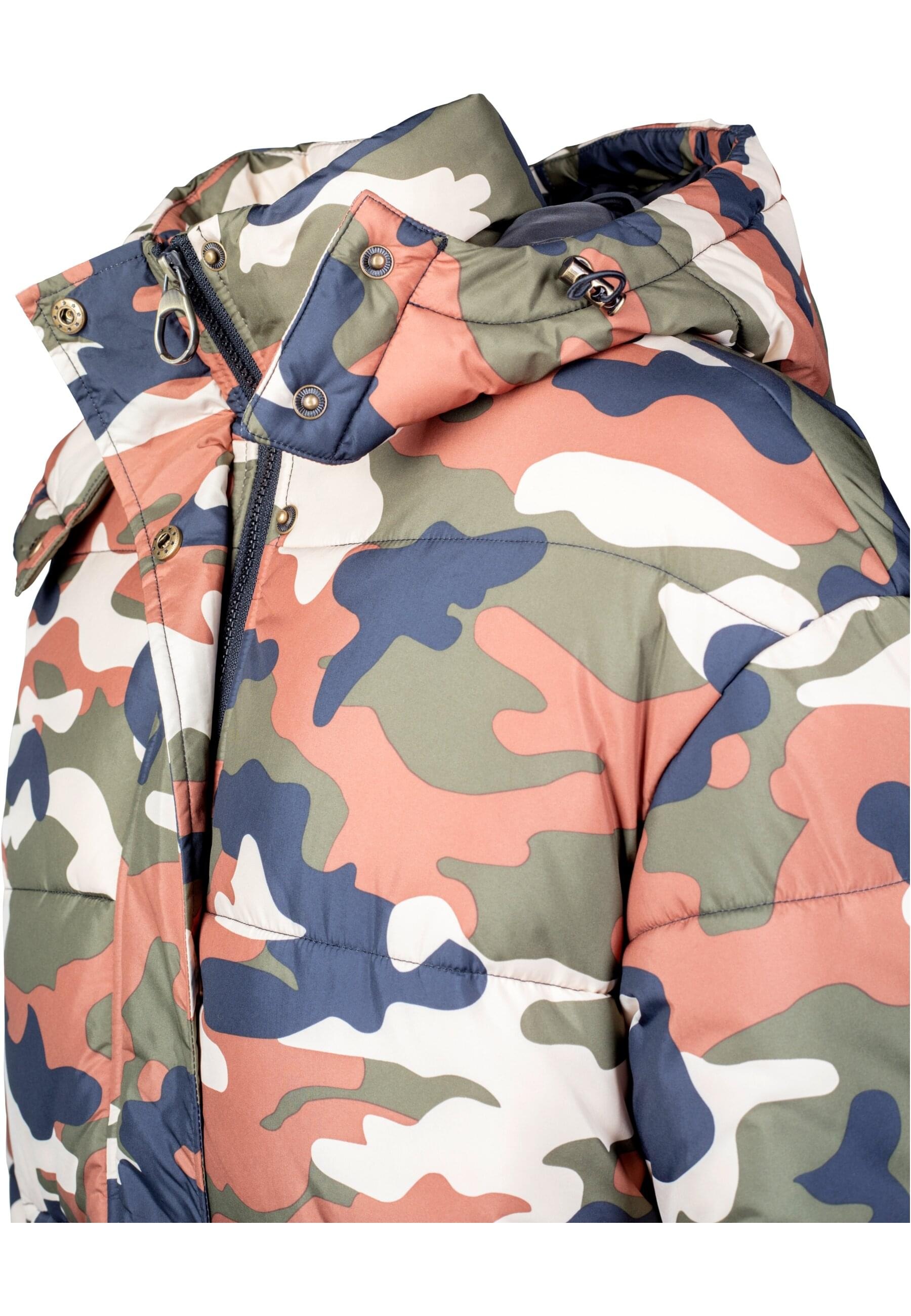 URBAN CLASSICS Winterjacke »Urban Classics Damen Ladies Boyfriend Camo Puffer Jacket« 1 Stk. tlg. mit Kapuze