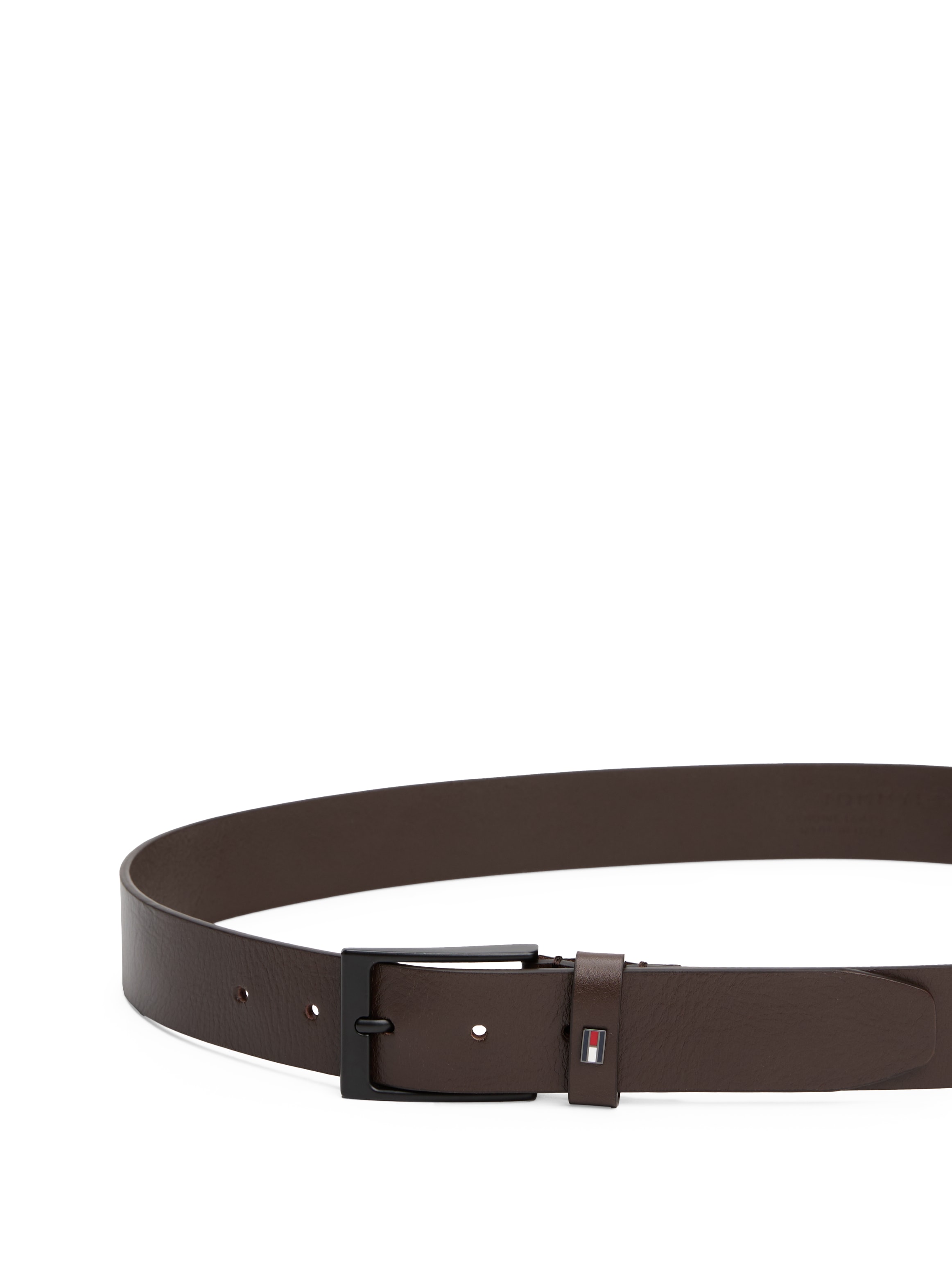 Tommy Hilfiger Ledergürtel »LAYTON 3.5«, Metallpatch, Einfachdornschließe