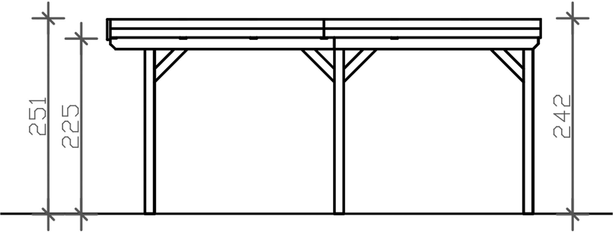 Skanholz Einzelcarport »Grunewald«, Holz, 395 cm, Anthrazit