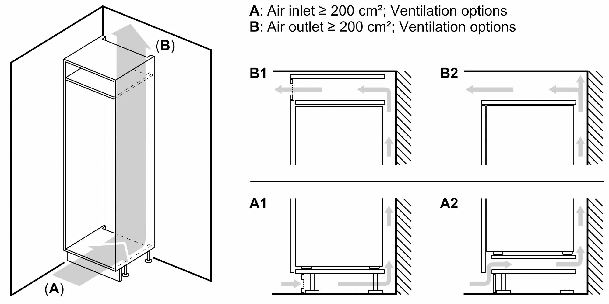 NEFF Einbaukühlschrank »KI2222FE0«, KI2222FE0, 87,4 cm hoch, 56 cm breit, Fresh Safe: Schublade für flexible Lagerung von Obst & Gemüse