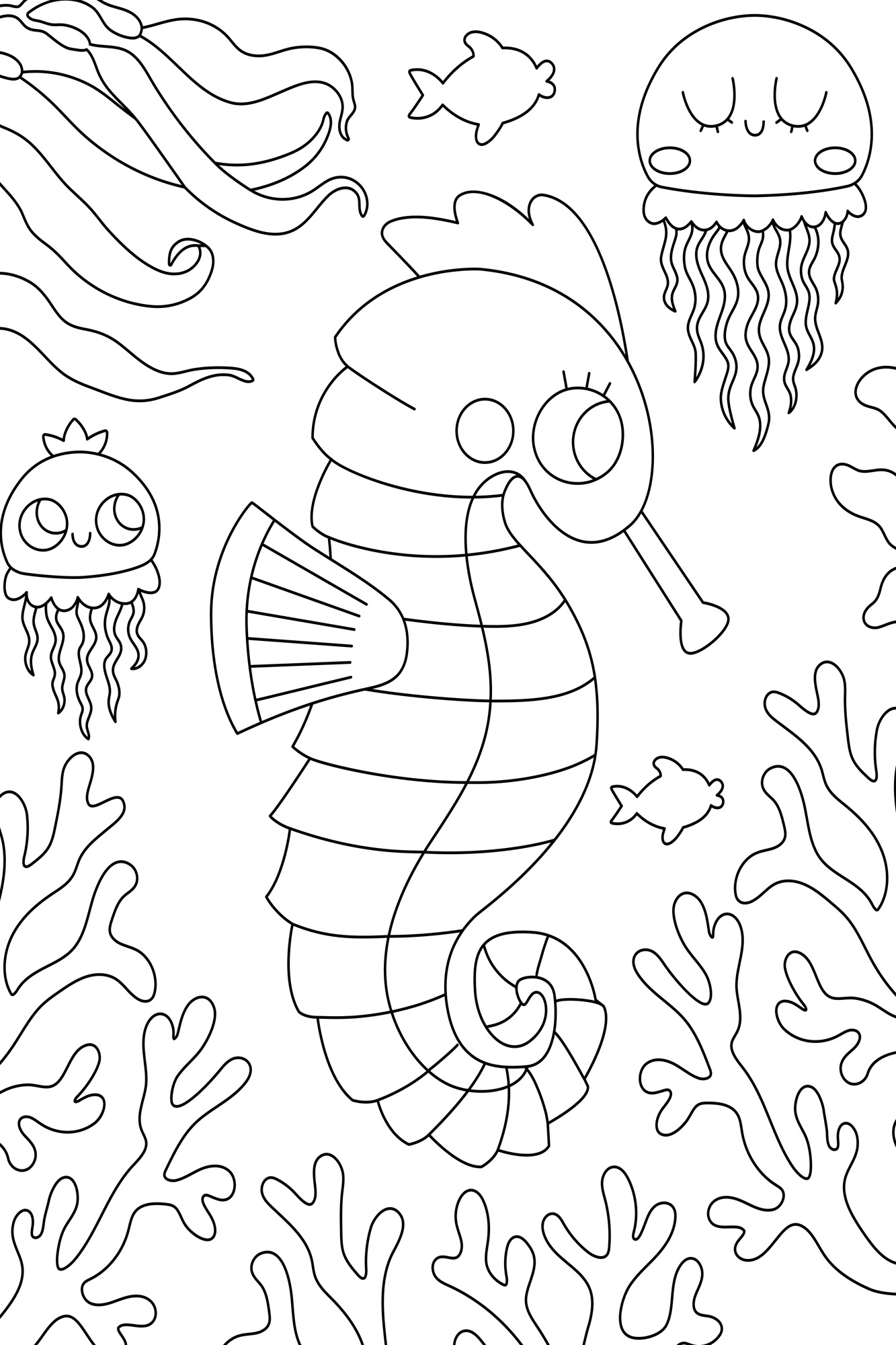 queence Bild »Seepferdchen und Quallen« Figuren   Fisch & Meeresfrüchte   M günstig online kaufen