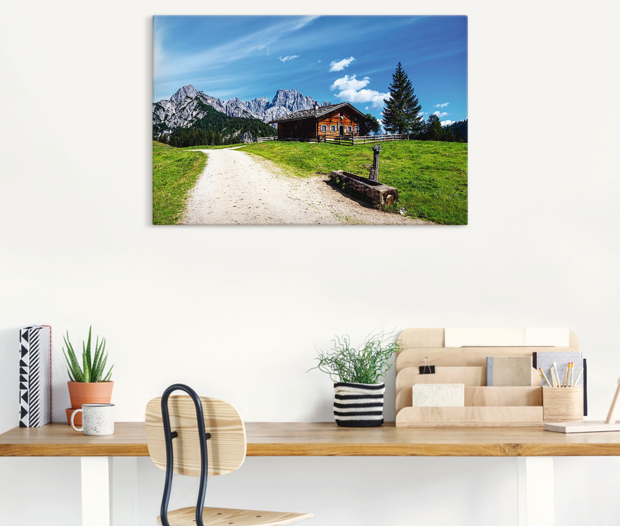 Artland Leinwandbild »Blick auf die Litzlalm mit Hütte« Berge & Alpenbilder günstig online kaufen
