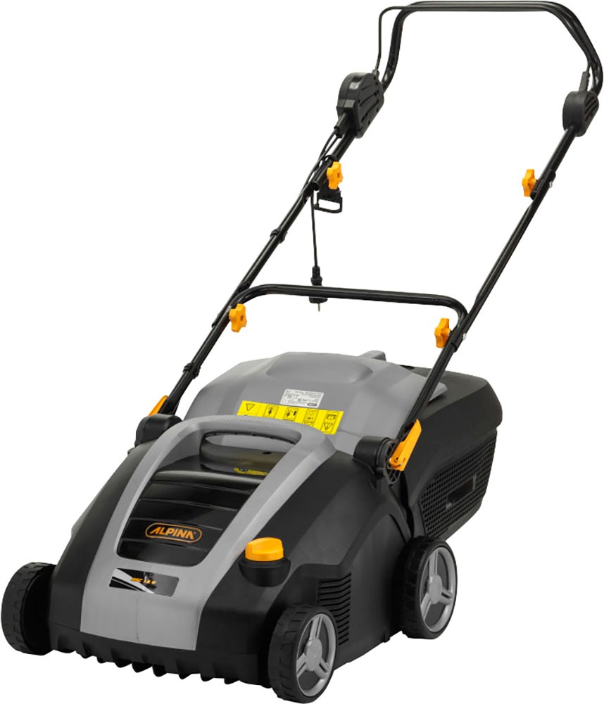 ALPINA-GARDEN Elektro-Vertikutierer / Lüfter »ASC 1.5 E« 2-in-1 System, 1500 W schwarz Arbeitstiefe von -13 bis + 4,5 mm, 50 Liter Fangsack