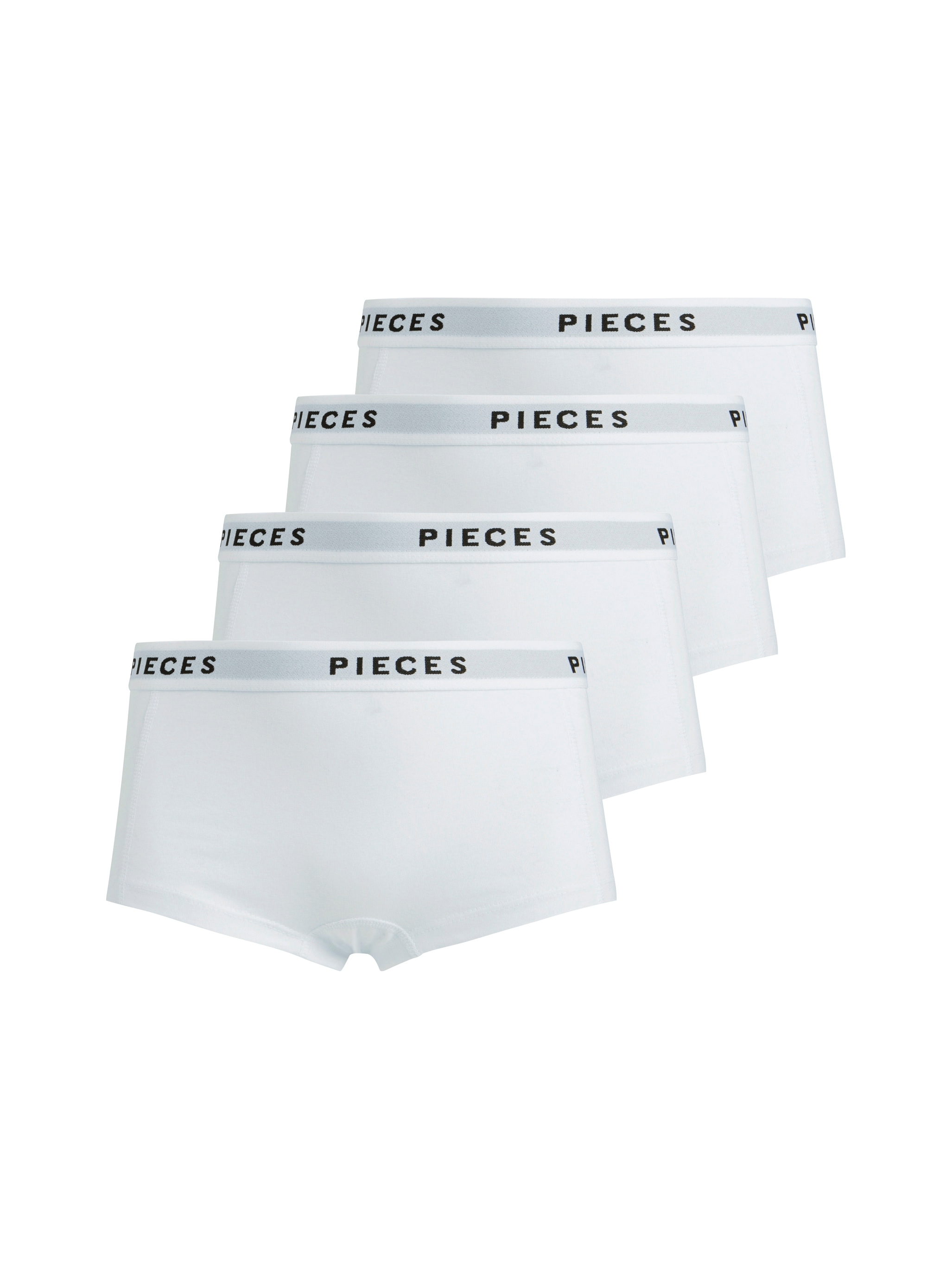 pieces Hipster »PCLOGO LADY 4 PACK SOLID NOOS BC«, (Packung, 4 St., 4er-Pack)