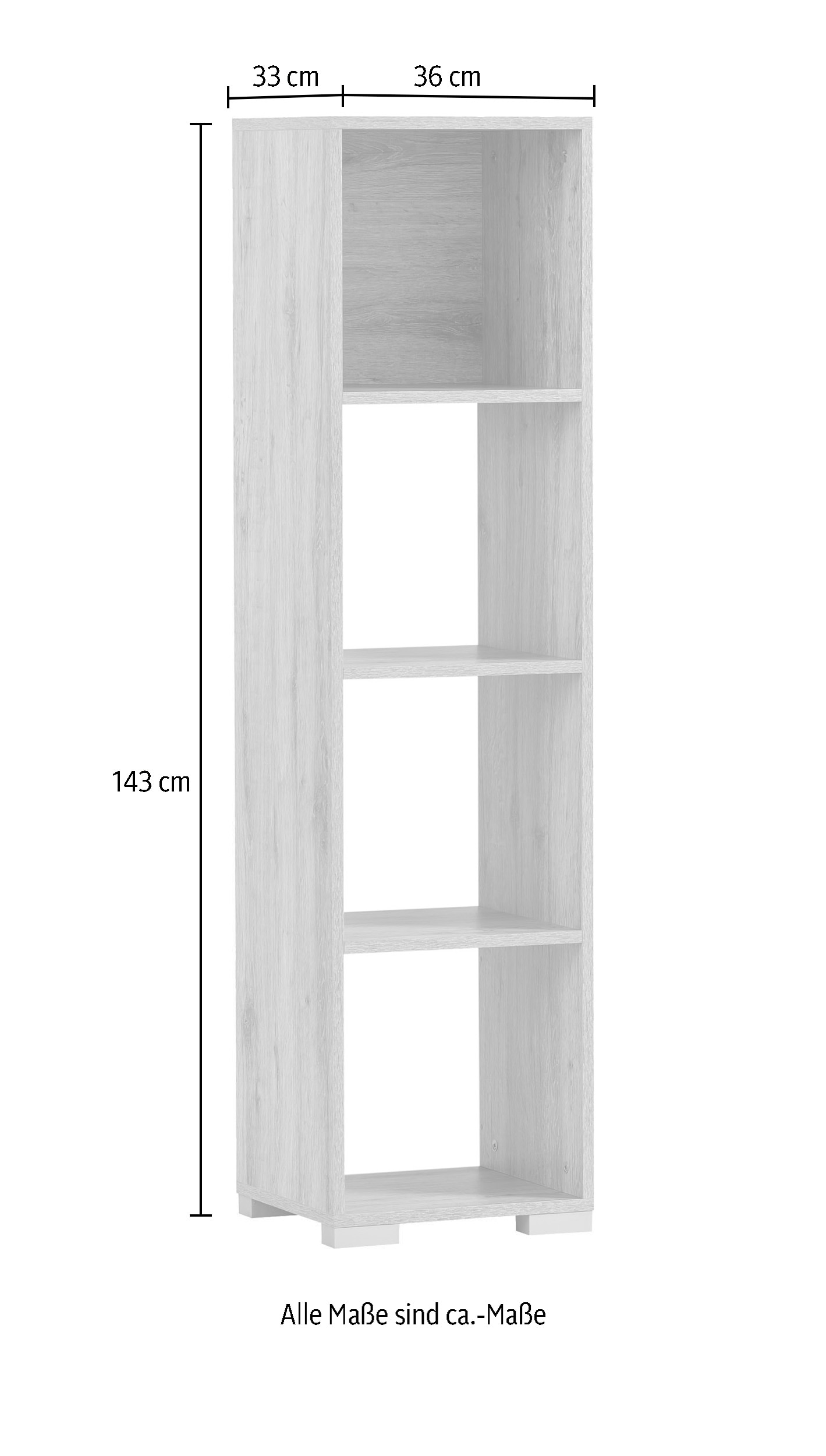 Schildmeyer Ablageregal »Baku«, Bücherregal, 36x142 cm, praktische offene Fächer, Made in Germany